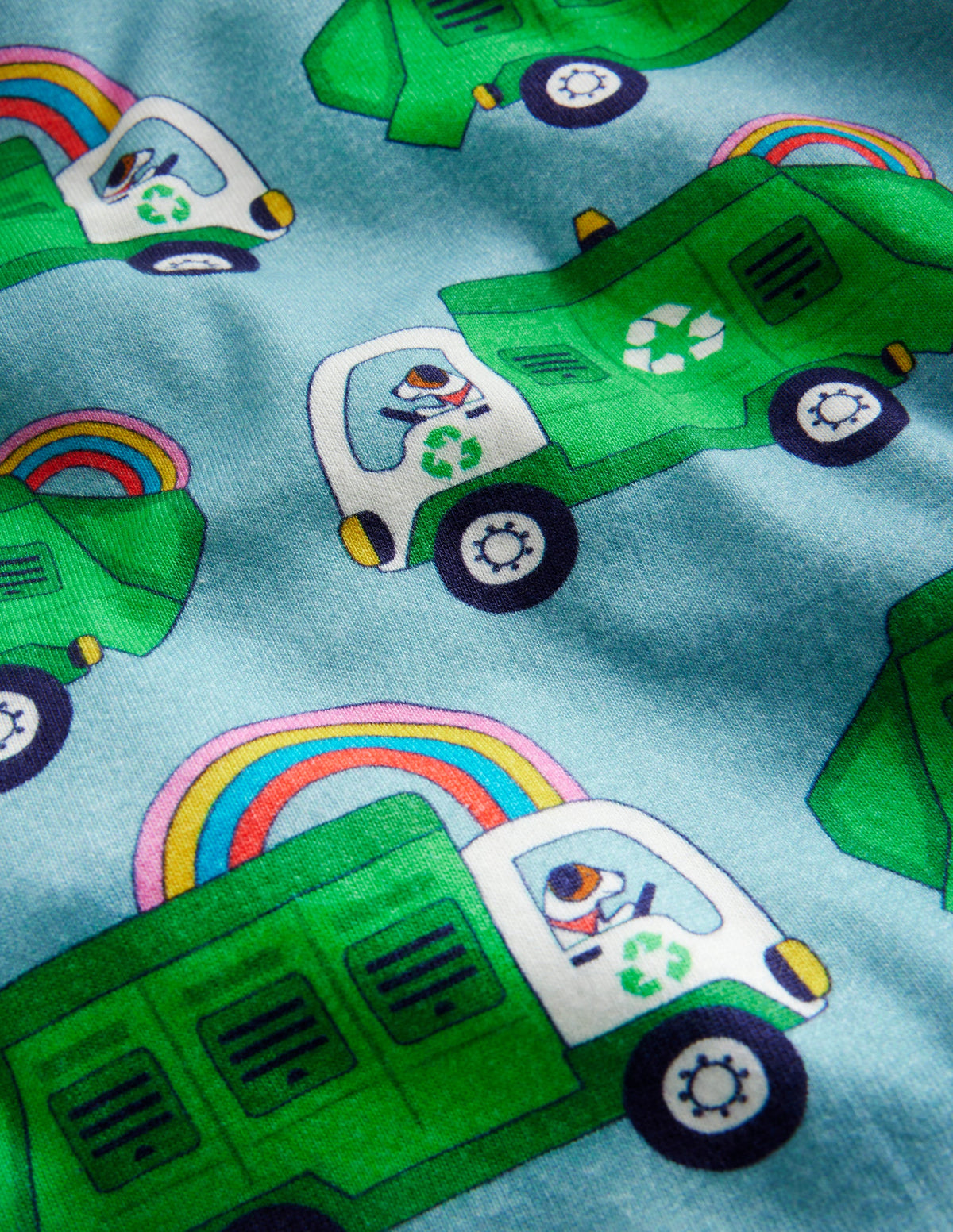 Snug Short John Pyjamas-Green Recycling Trucks - Image 3