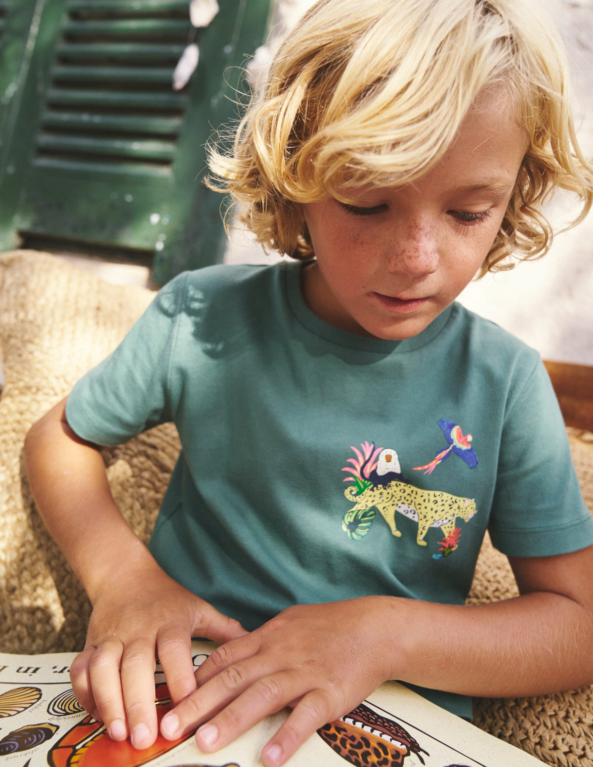 Front & Back Printed T-shirt-Spruce Green Amazon-4