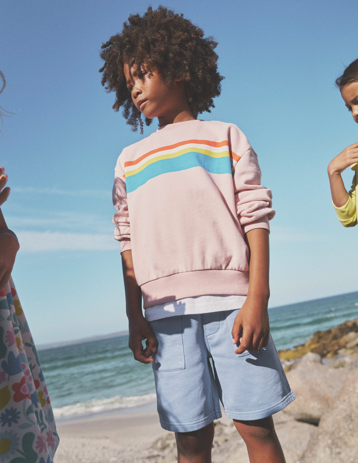 Printed Stripe Sweatshirt-Ballet Pink Multi Chest Stripe - Image 4
