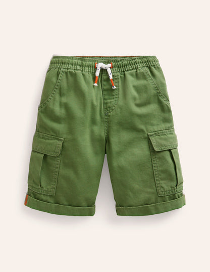 Garment Dye Cargo Shorts-Safari Green-1