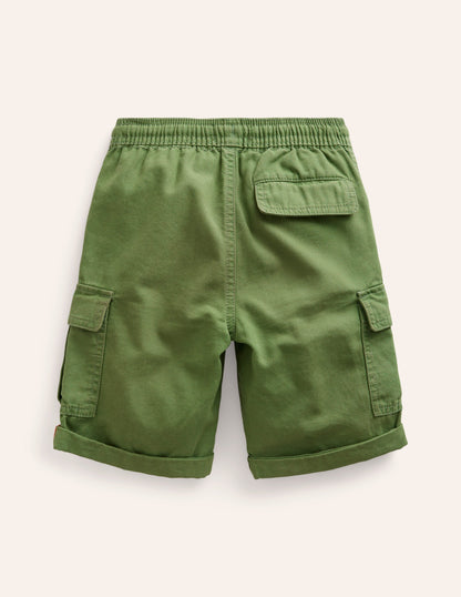 Garment Dye Cargo Shorts-Safari Green-2