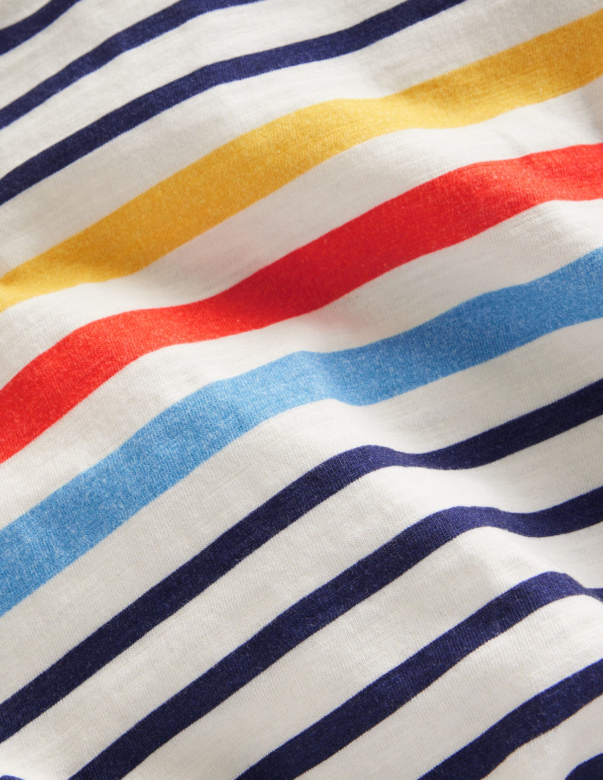 Rainbow Stripe Slub T-shirt-College Navy Multi Stripe - Image 3