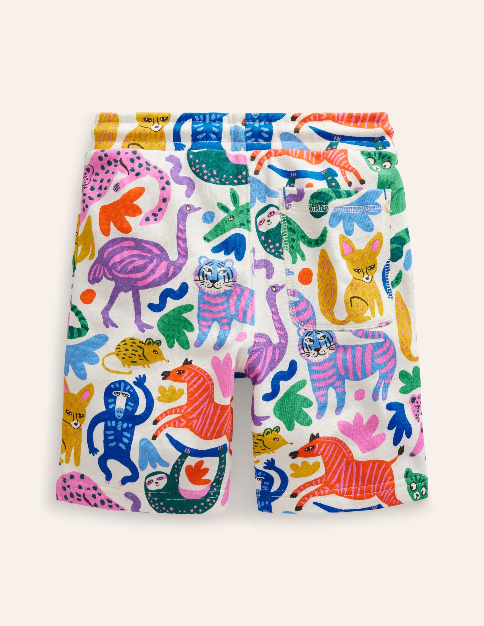 Printed Sweatshorts-Multi Safari Friends-2