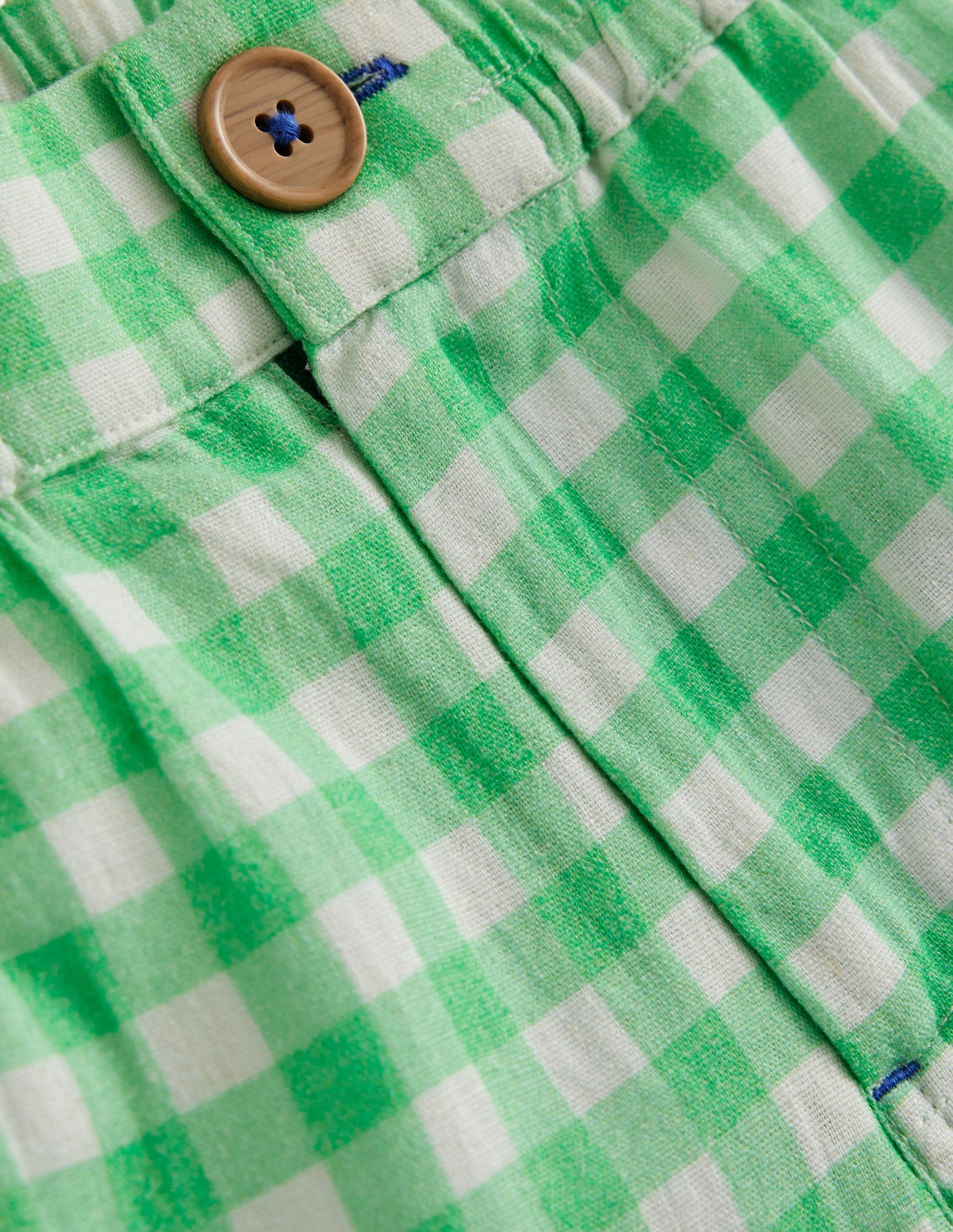 Smart Roll Up Shorts-Pea Green Gingham-5