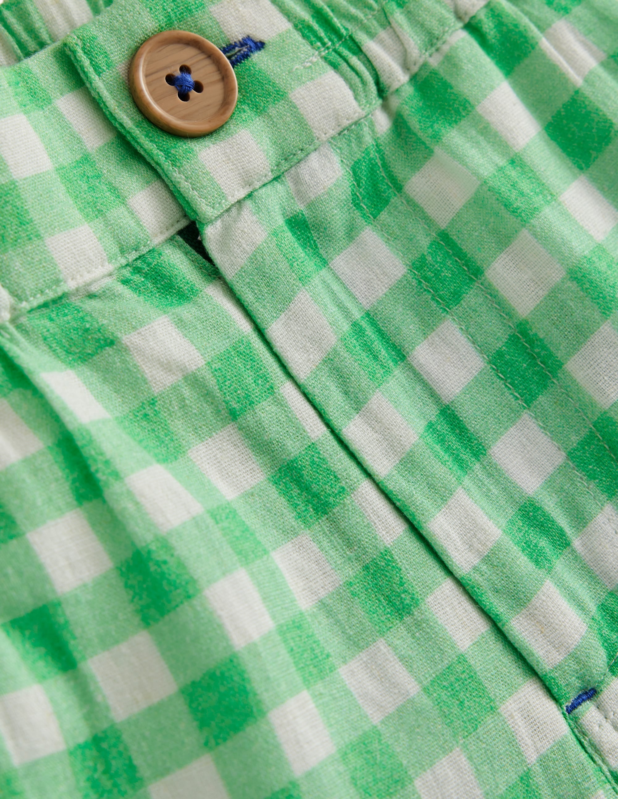 Smart Roll Up Shorts-Pea Green Gingham - Image 5