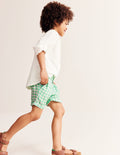 Smart Roll Up Shorts-Pea Green Gingham