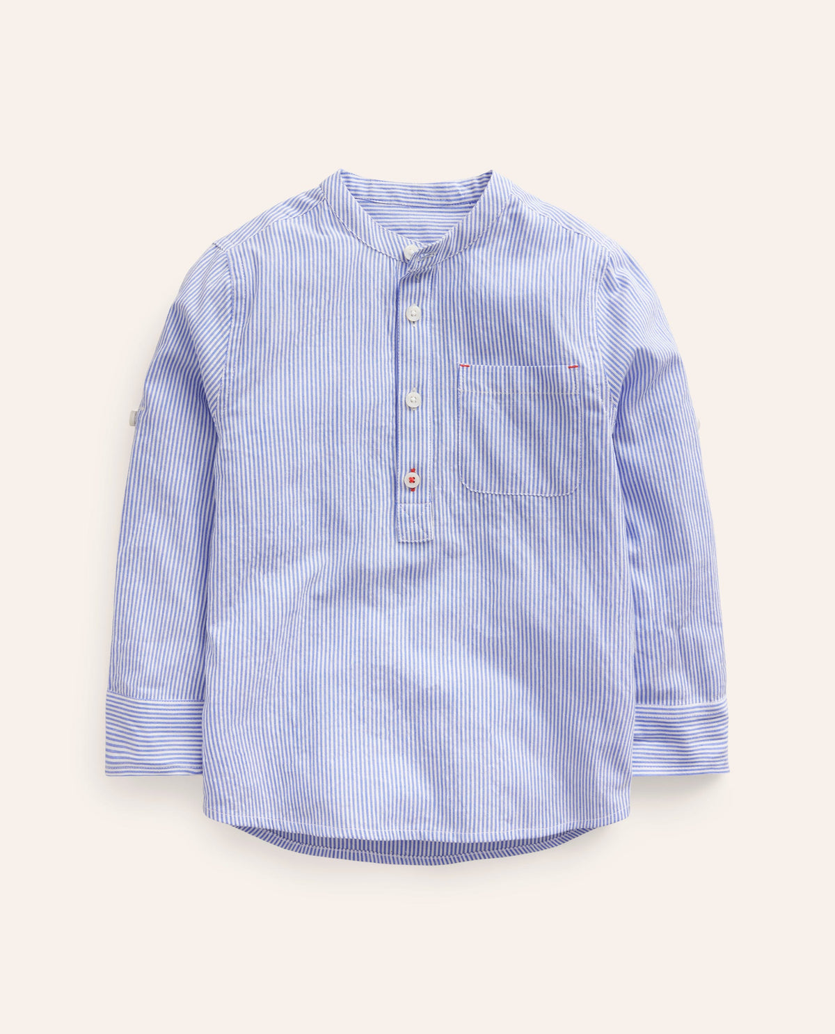Grandad Shirt-Sapphire Blue Stripe-1