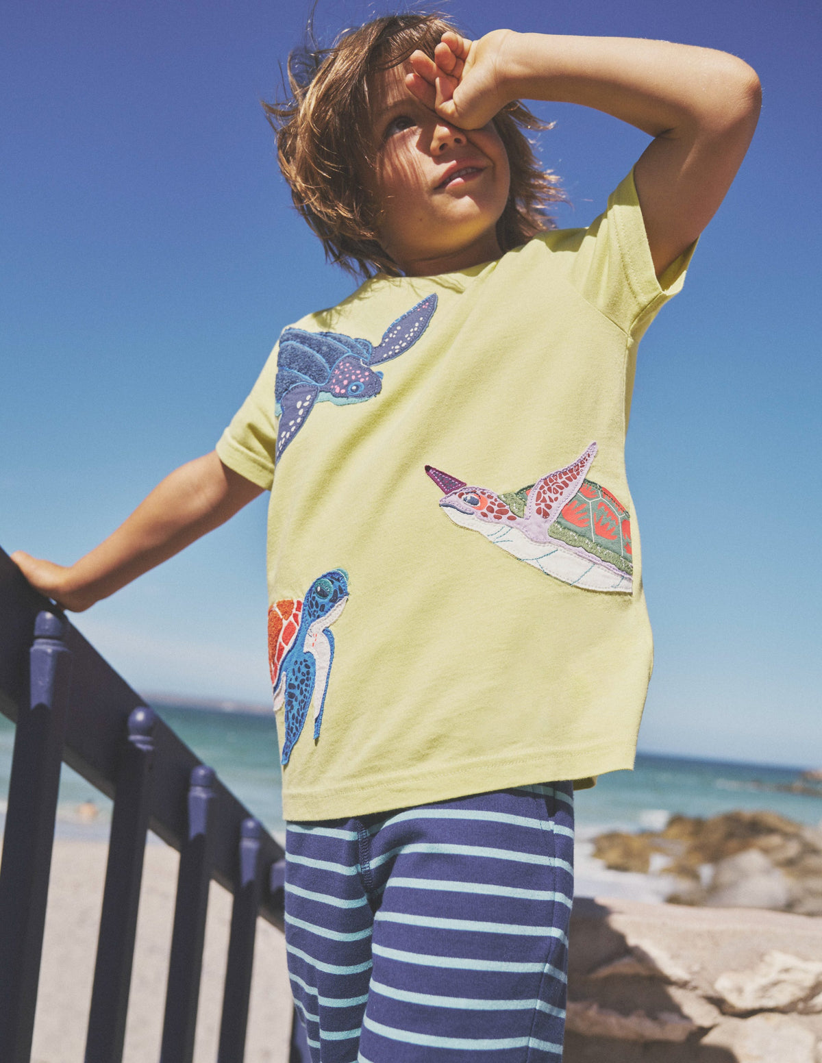 Big Appliqué Animals T-shirt-Sherbet Yellow Turtles - Image 4