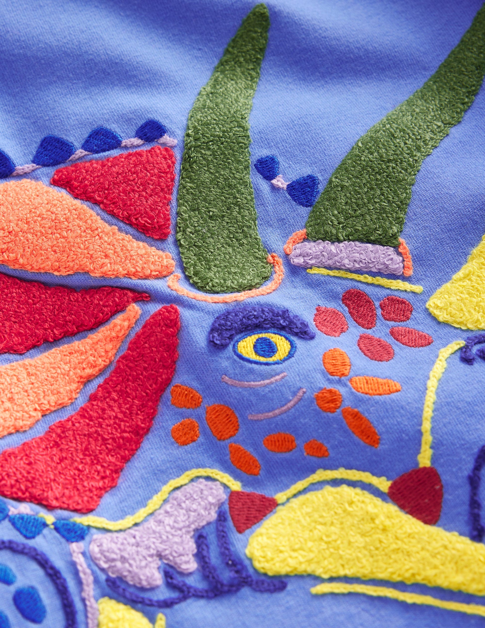 Boucle Detail Animal T-shirt-Surf Blue Dino-3