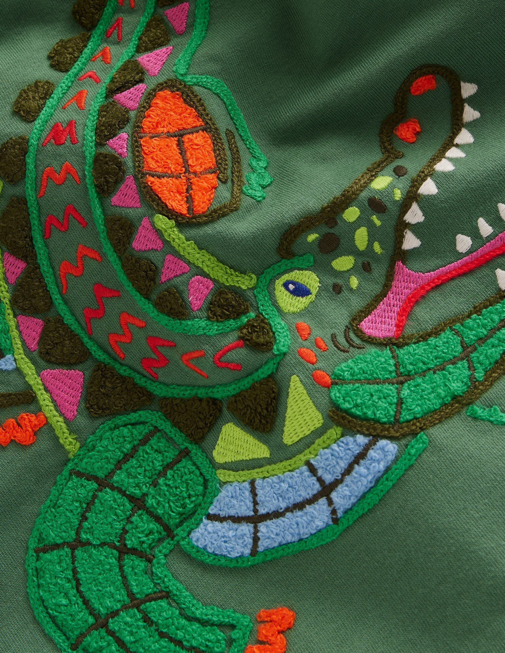 Boucle Detail Animal T-shirt-Rosemary Green Crocodile - Image 3