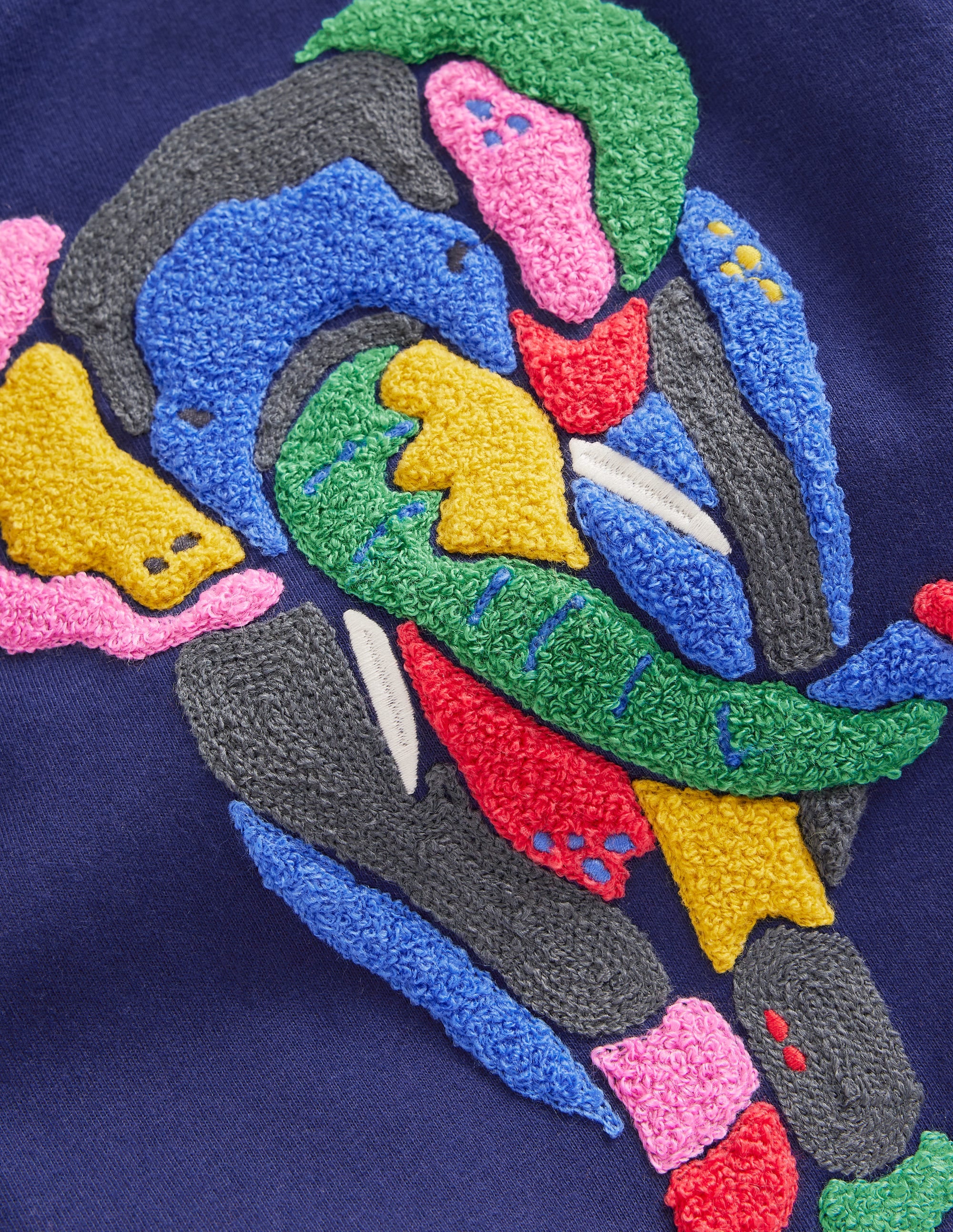 Boucle Detail Animal T-shirt-College Navy Elephant - Image 3