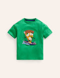 Funny Logo T-shirt-Pea Green Pizza