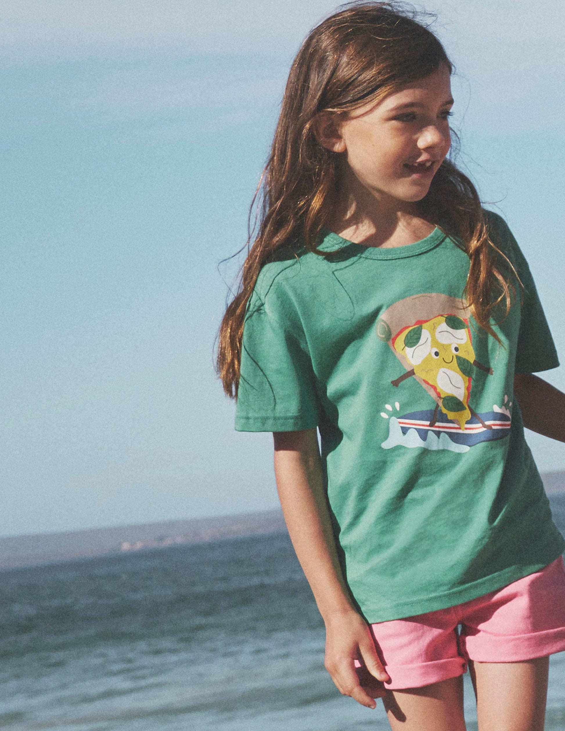 Funny Logo T-shirt-Pea Green Pizza-4