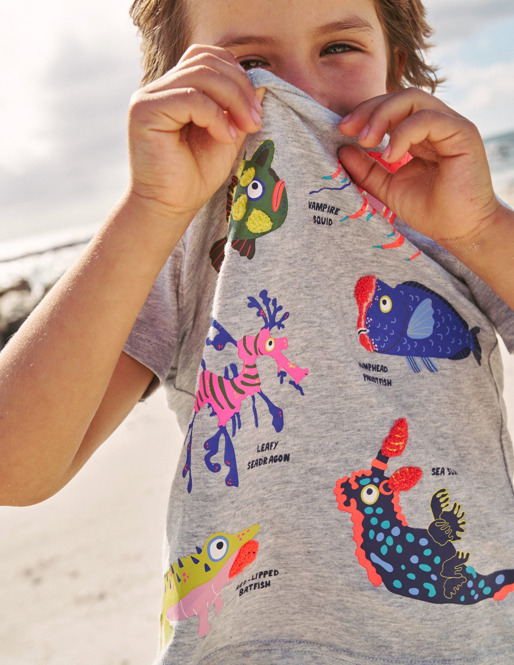 Weird & Wonderful Fish T-shirt-Grey Marl Weird Fish-4