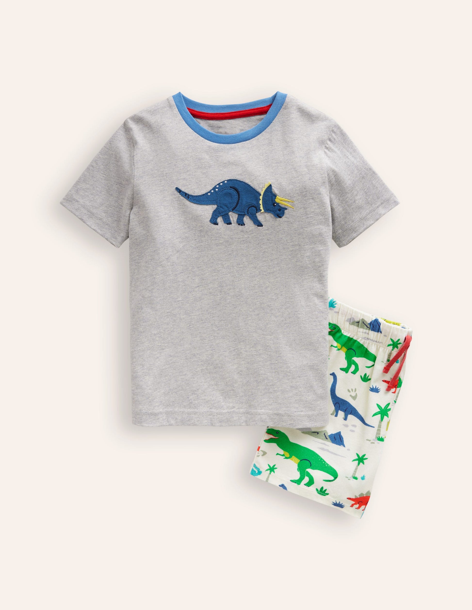 Fun Jersey Play Set-Grey Marl/ Dinosaur-1