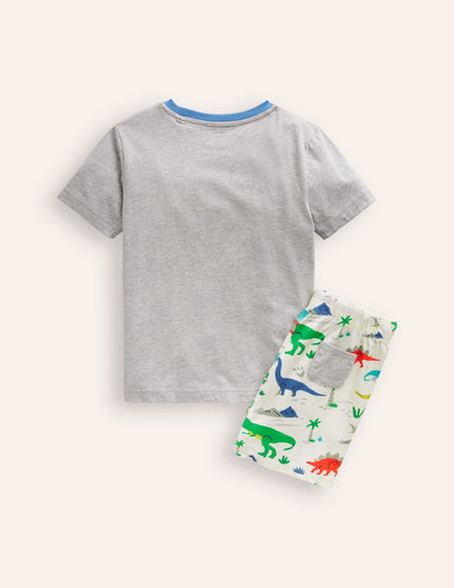 Fun Jersey Play Set-Grey Marl/ Dinosaur-2
