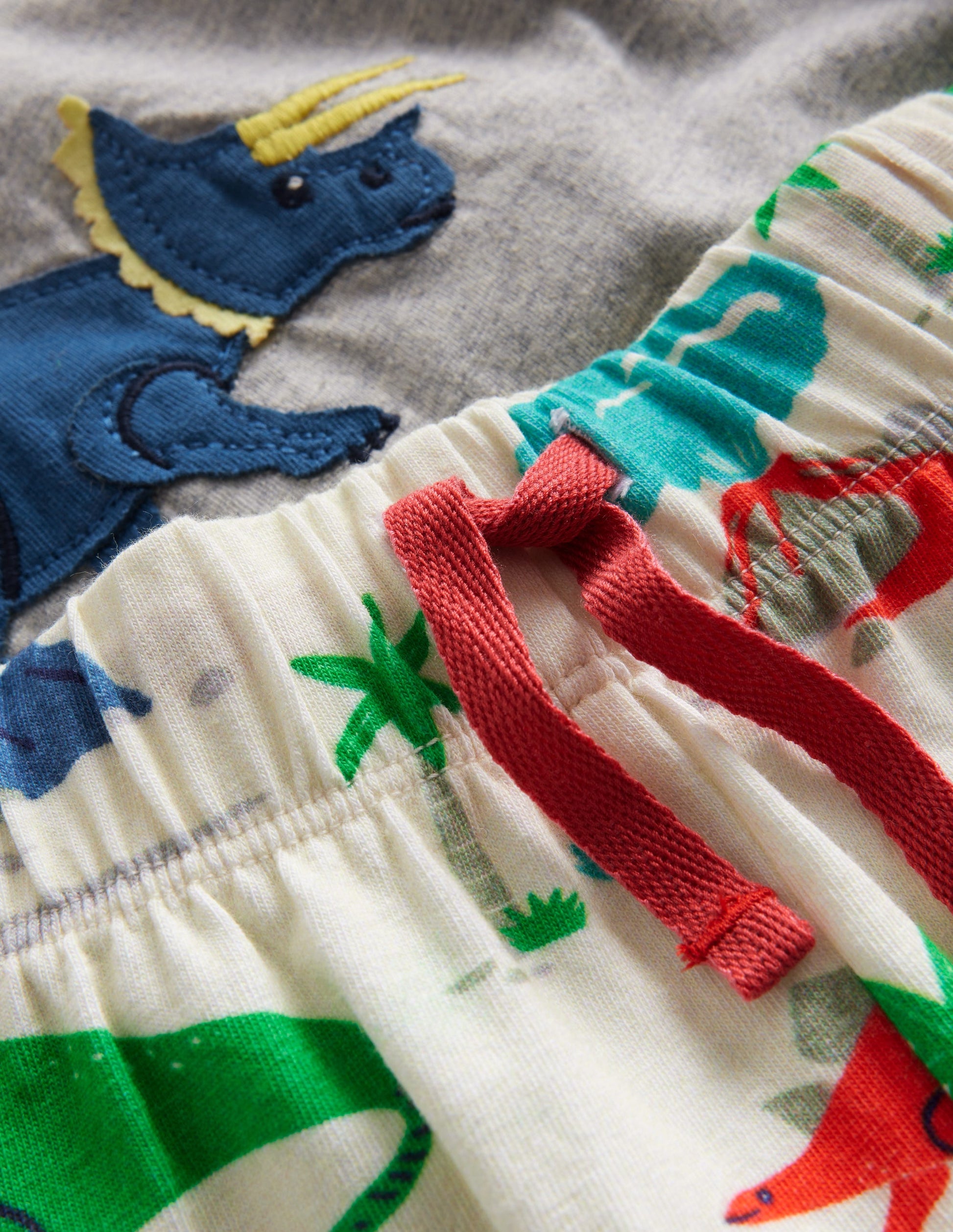 Fun Jersey Play Set-Grey Marl/ Dinosaur-3