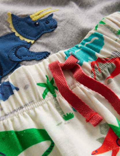 Fun Jersey Play Set-Grey Marl/ Dinosaur-3