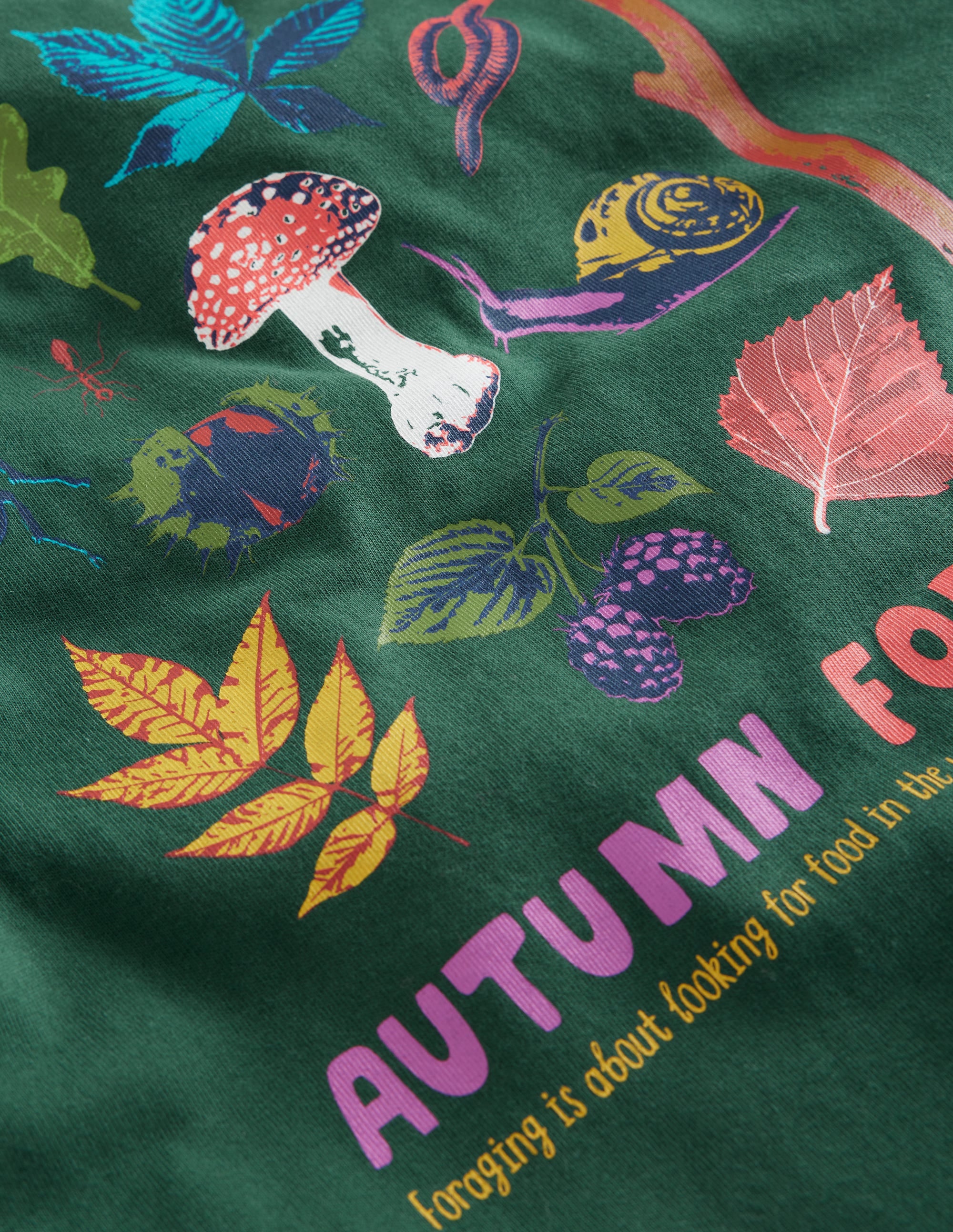Educational T-Shirt-Jewel Green Autumn Foraging - Image 3