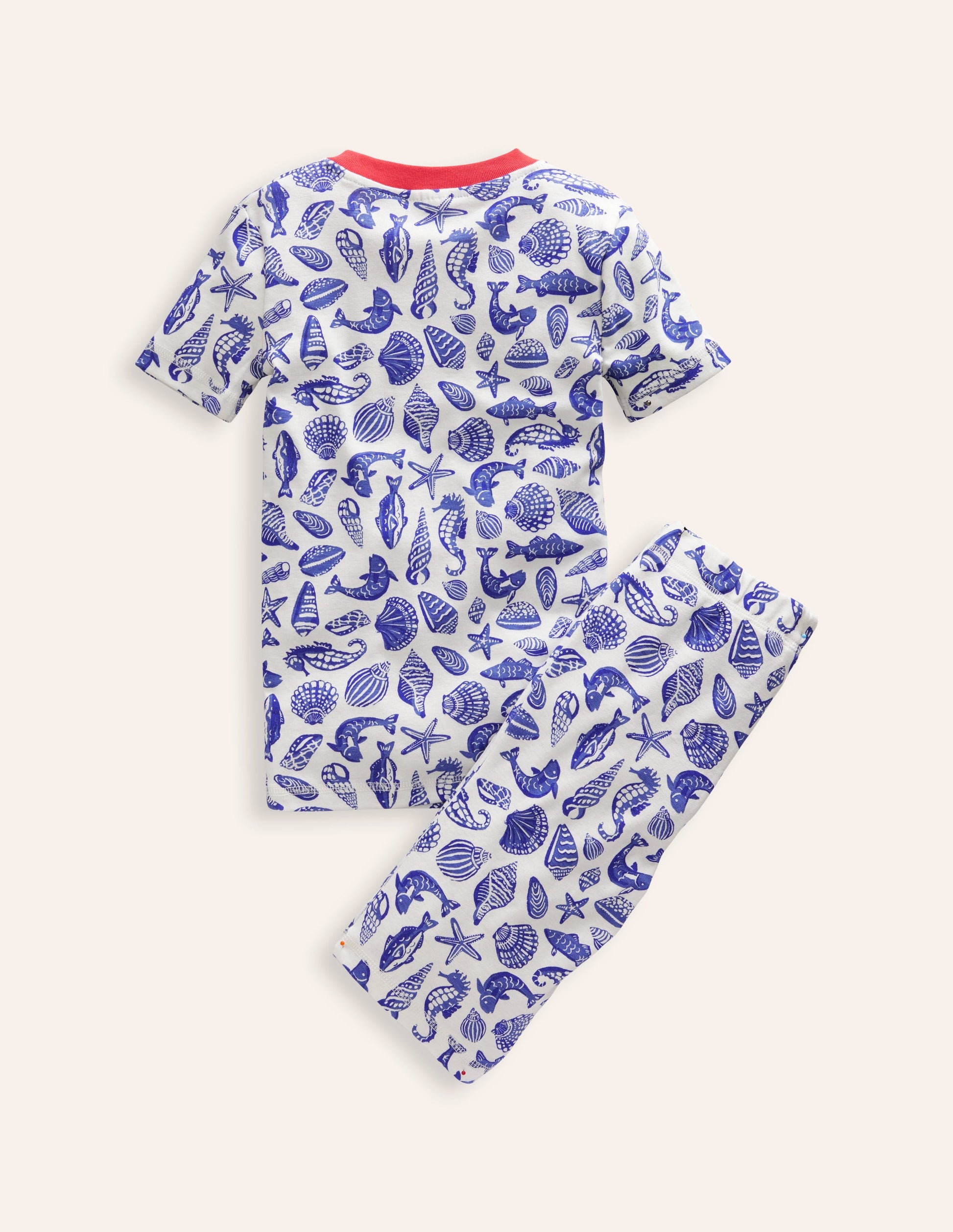 Snug Short John Pyjamas-Sapphire Blue Seashore-2