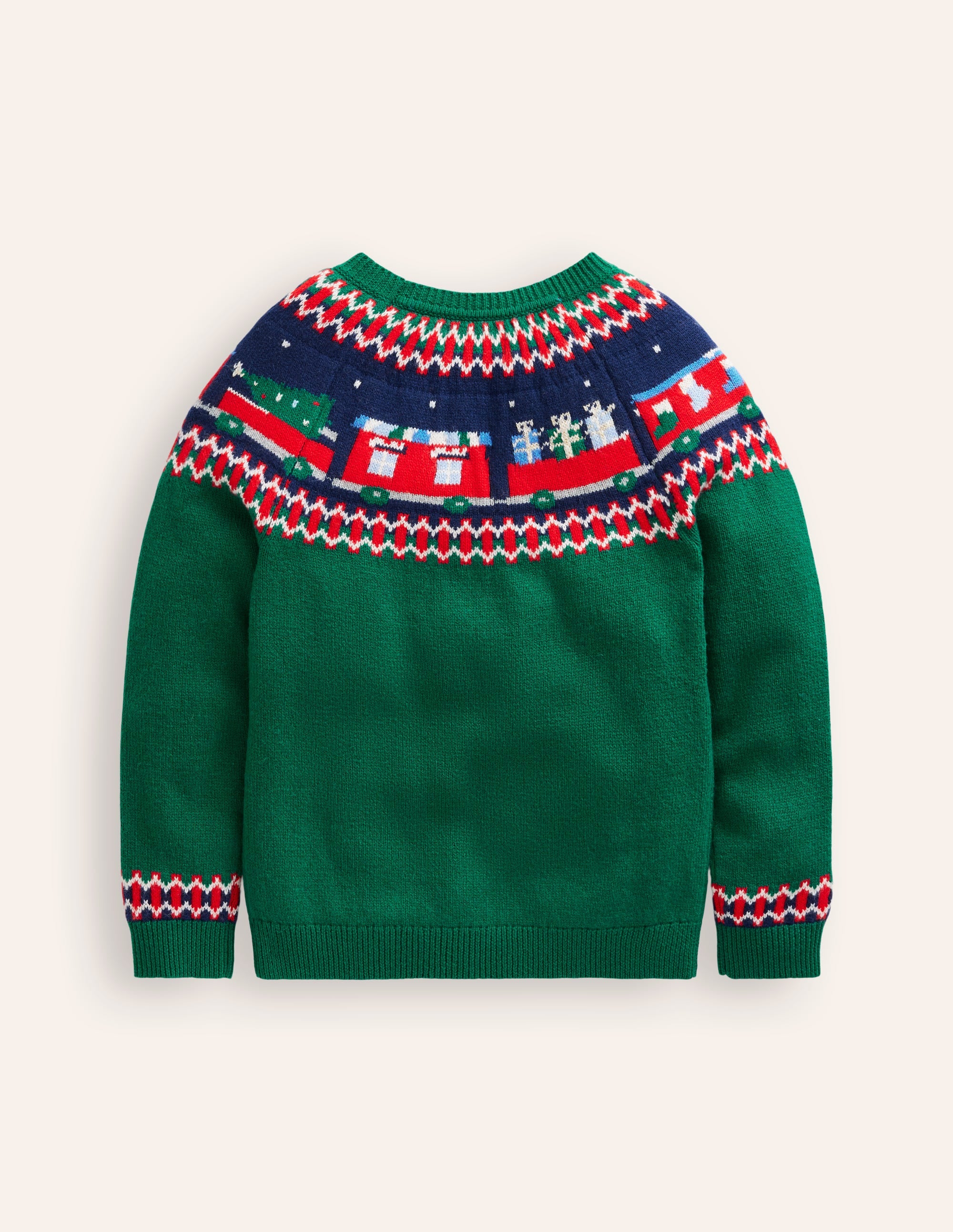 Fair Isle Jumper-Jewel Green Train - Image 4