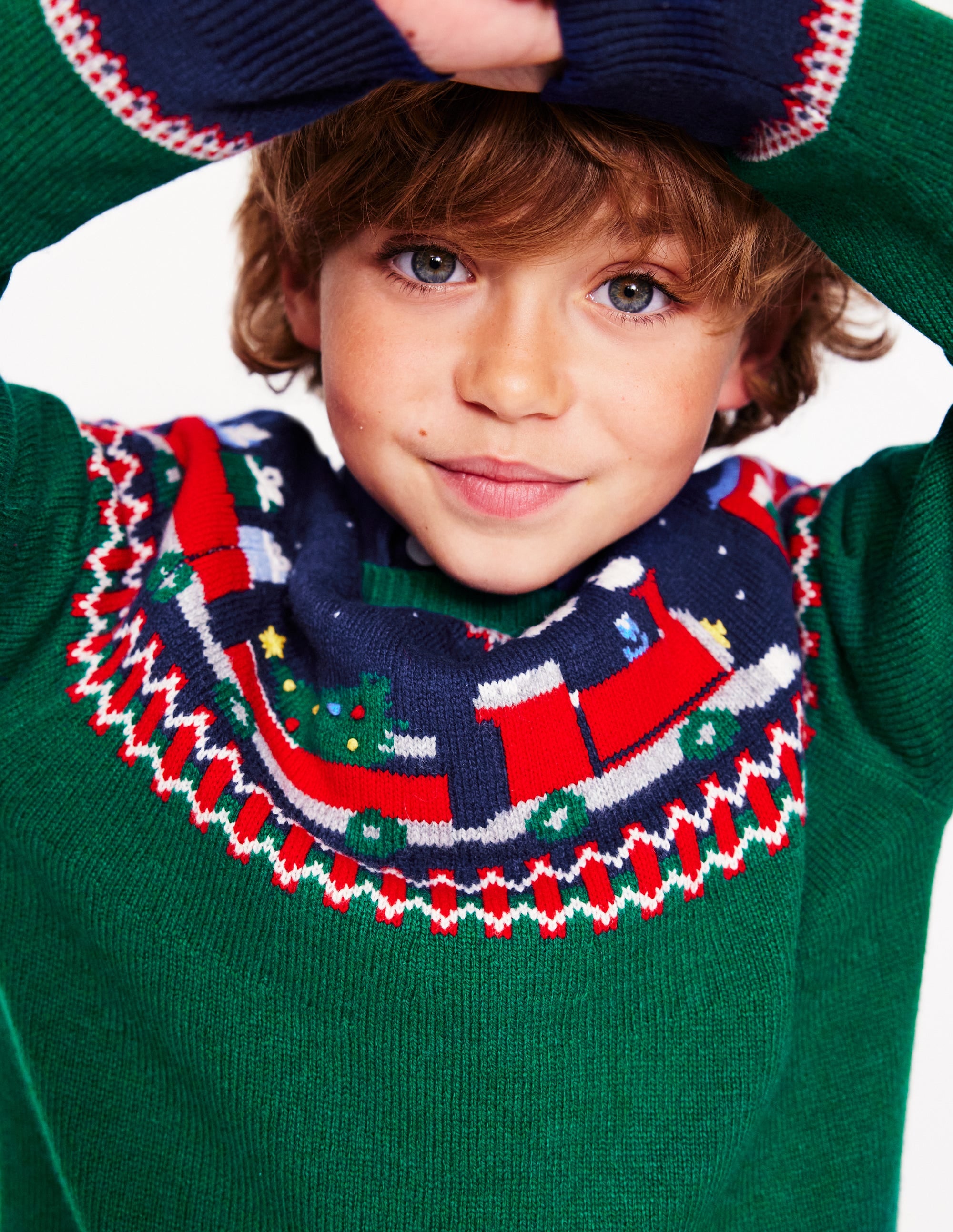 Fair Isle Jumper-Jewel Green Train - Image 2