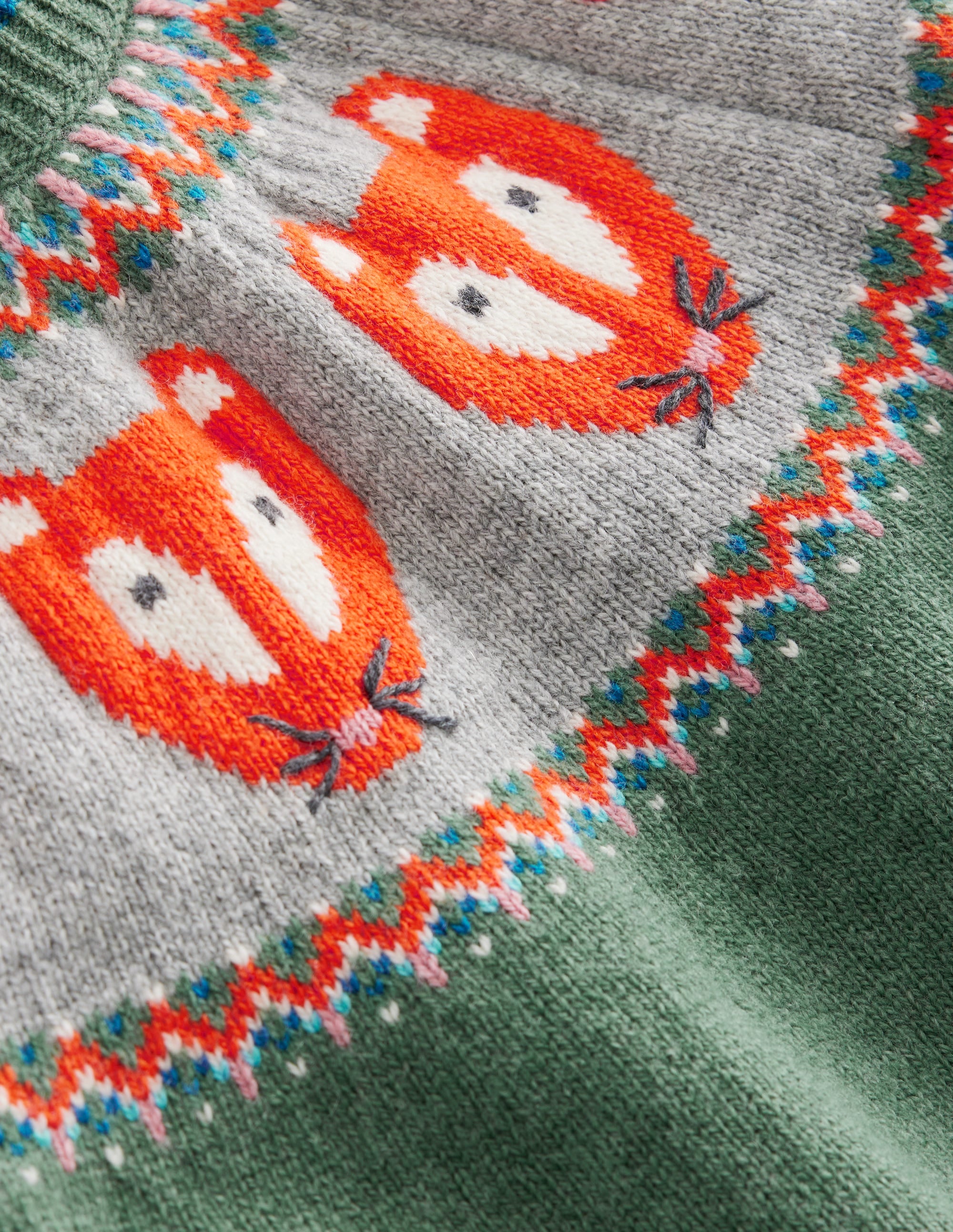 Fair Isle Jumper-Spruce Green Marl - Image 3