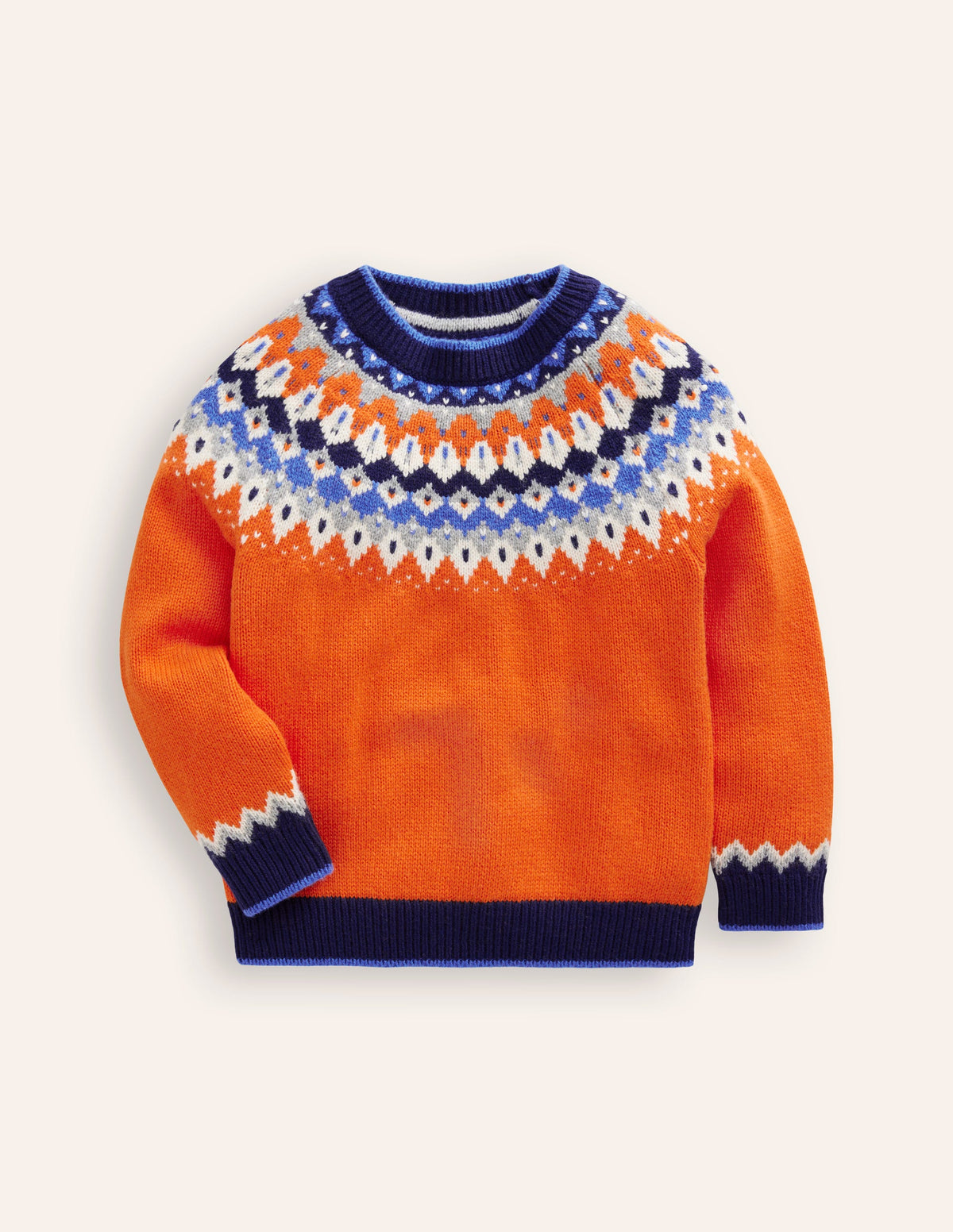 Fair Isle Jumper-Terracotta Orange - Image 1