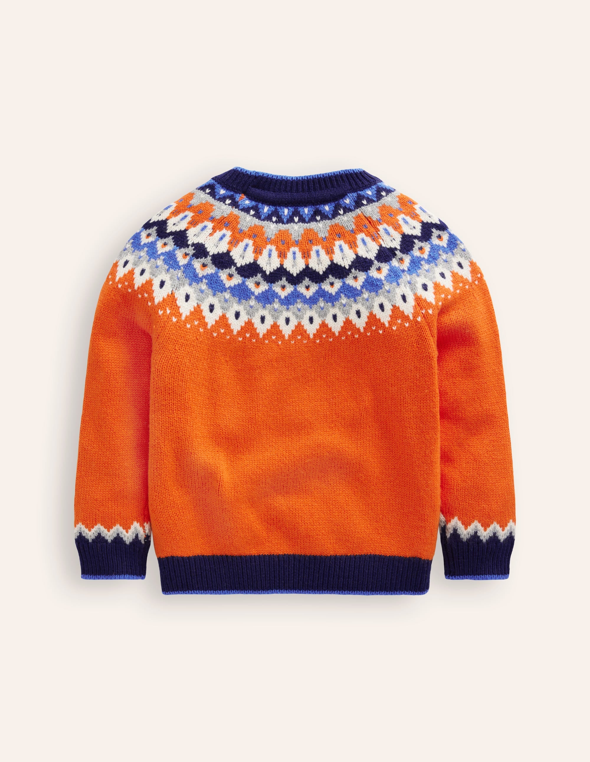 Fair Isle Jumper-Terracotta Orange - Image 2