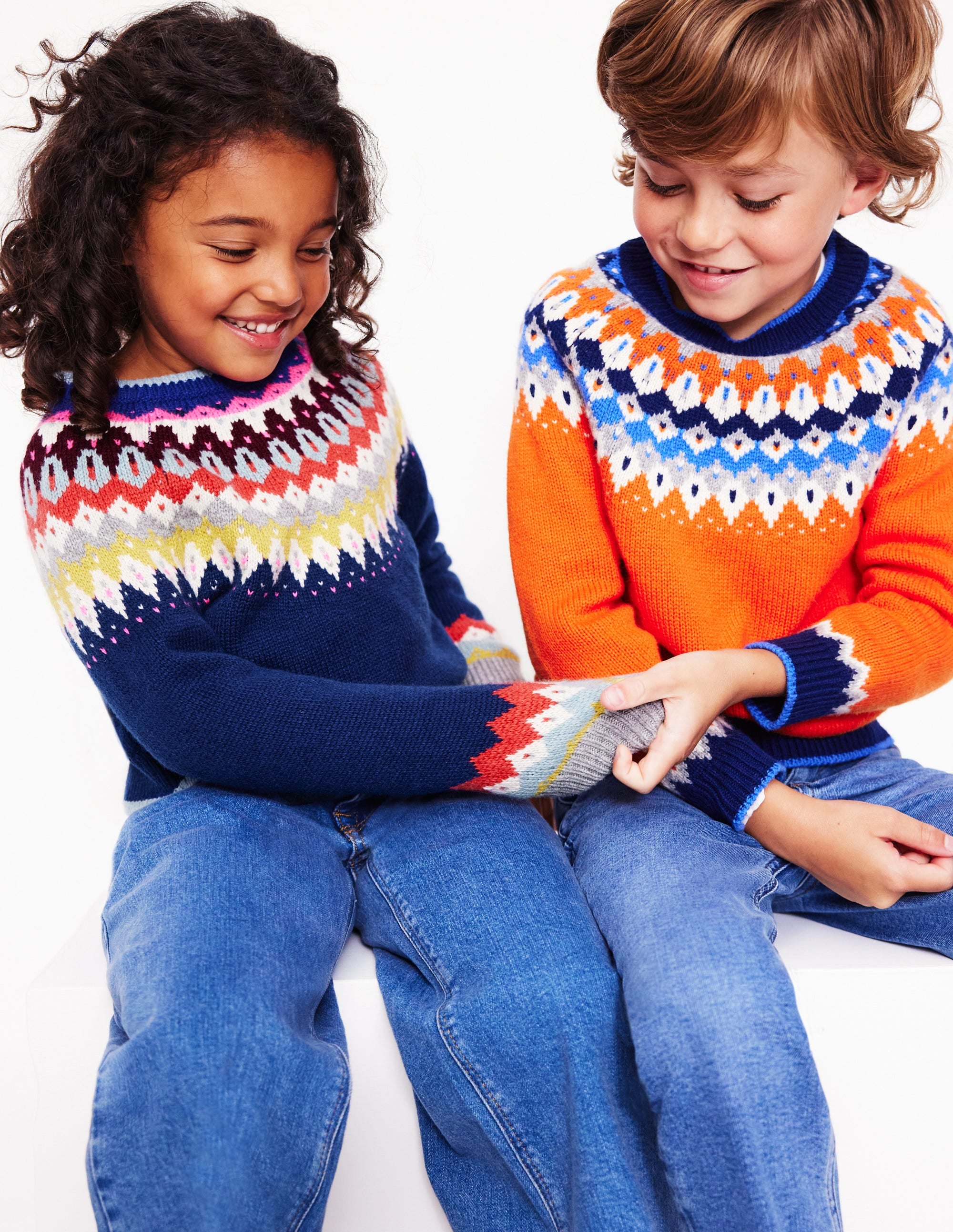 Fair Isle Jumper-Terracotta Orange - Image 4