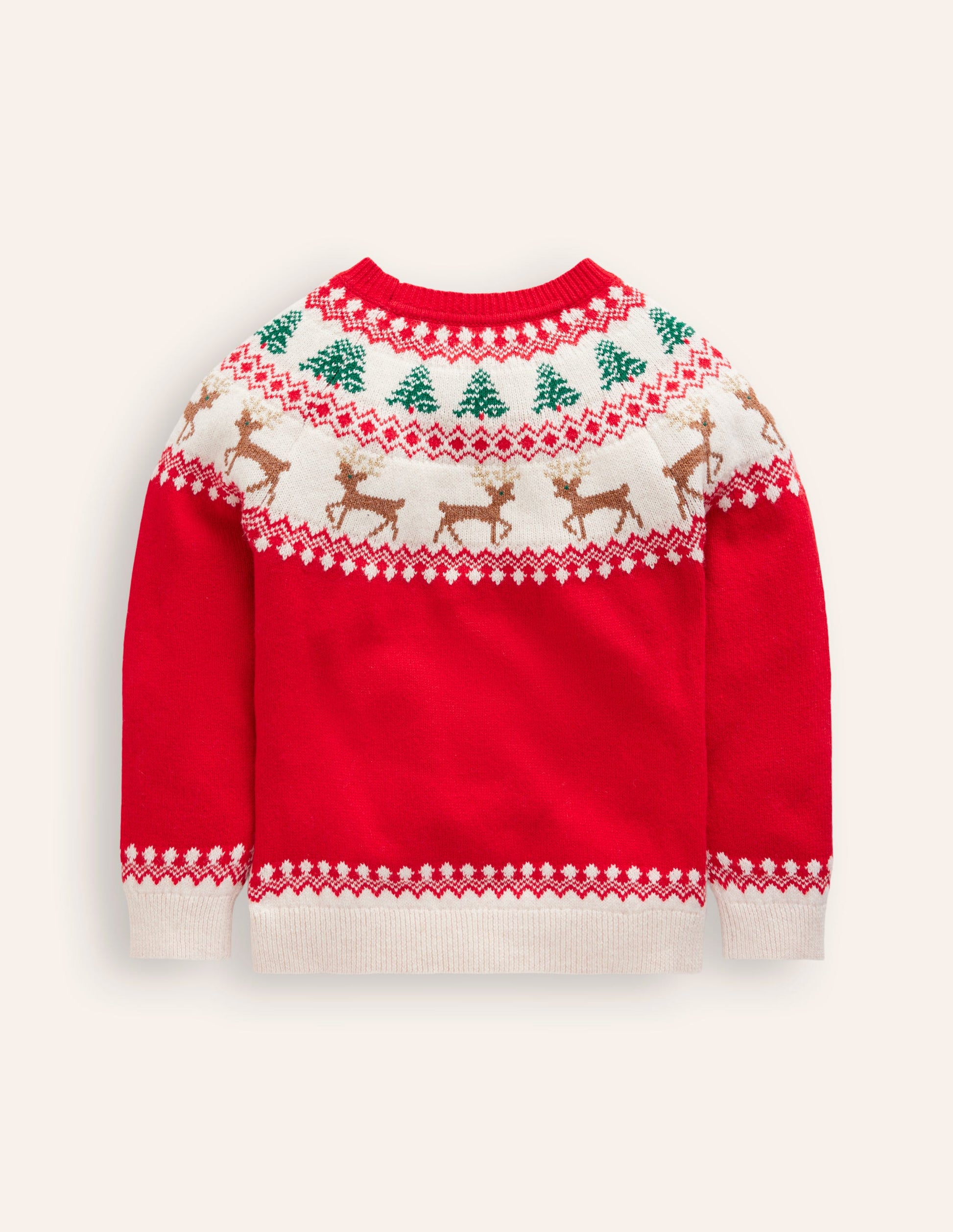 Fair Isle Jumper-Poppy Red Reindeer-2