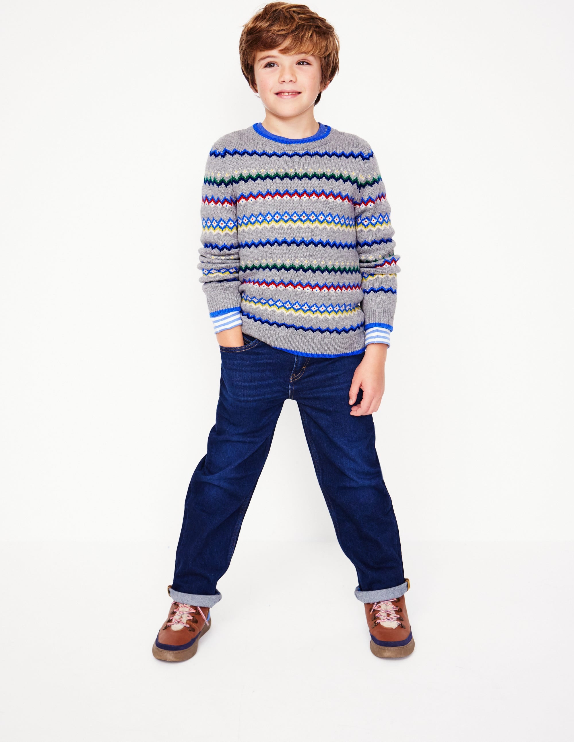 Fair Isle Jumper-Grey Marl - Image 1