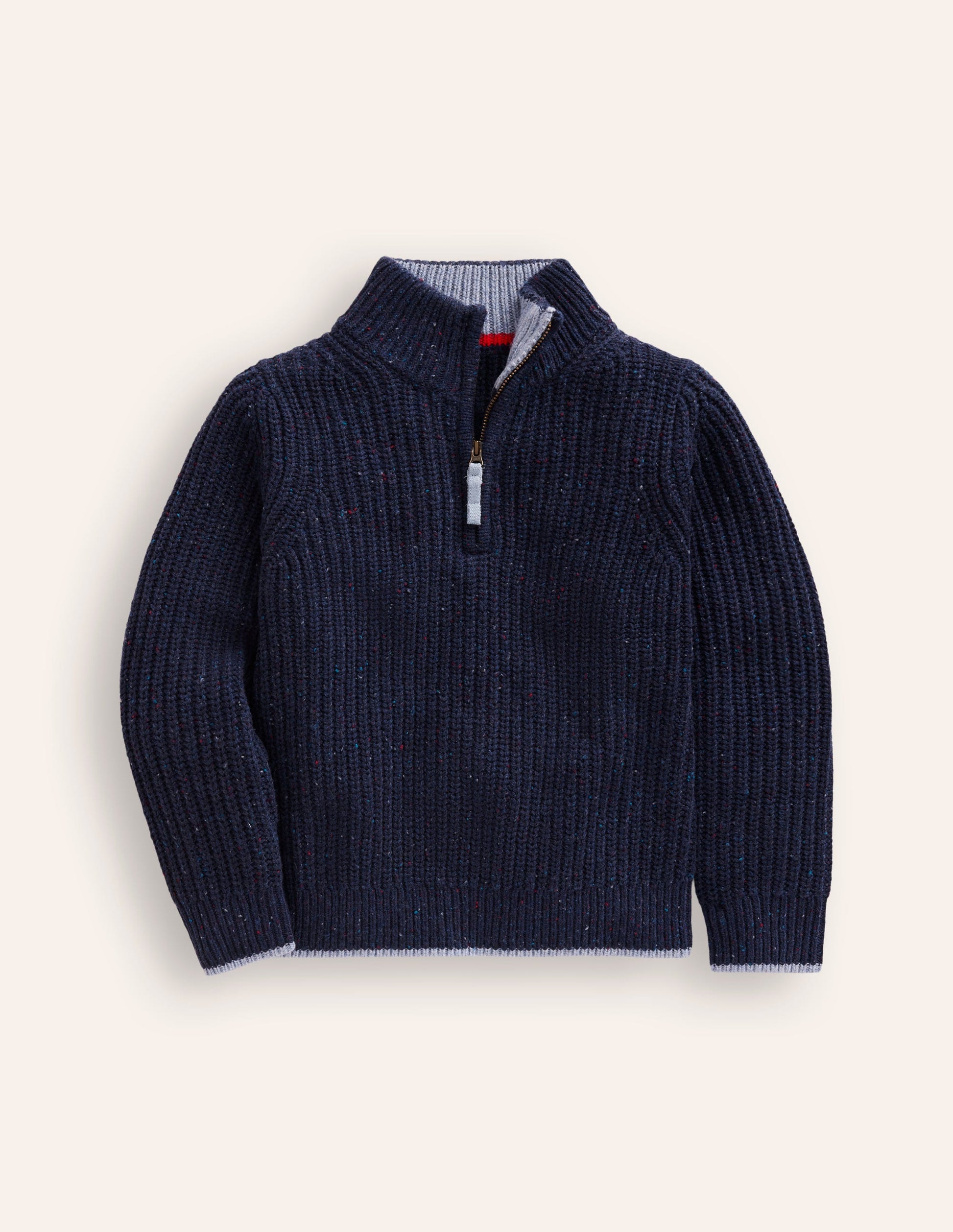 Heritage Half-Zip Jumper-Navy Neps-1