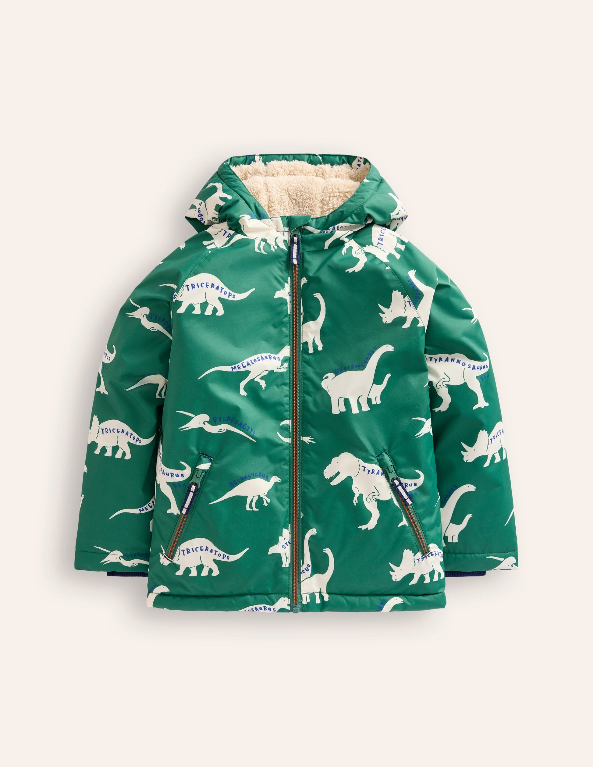 Sherpa Lined Anorak-Spruce Green Dino-1