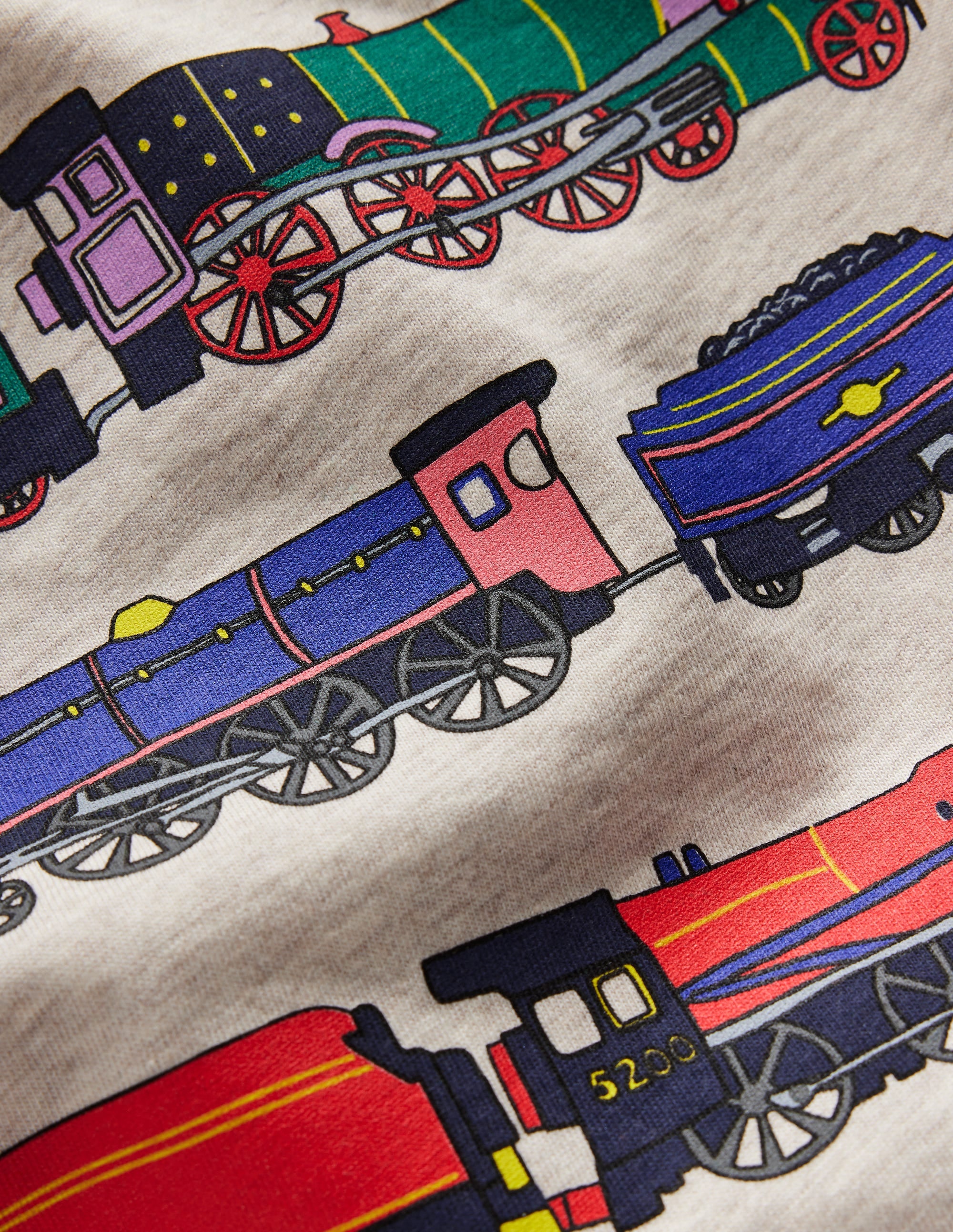 Printed Logo Raglan T-Shirt-Jewel Green Trains - Image 3
