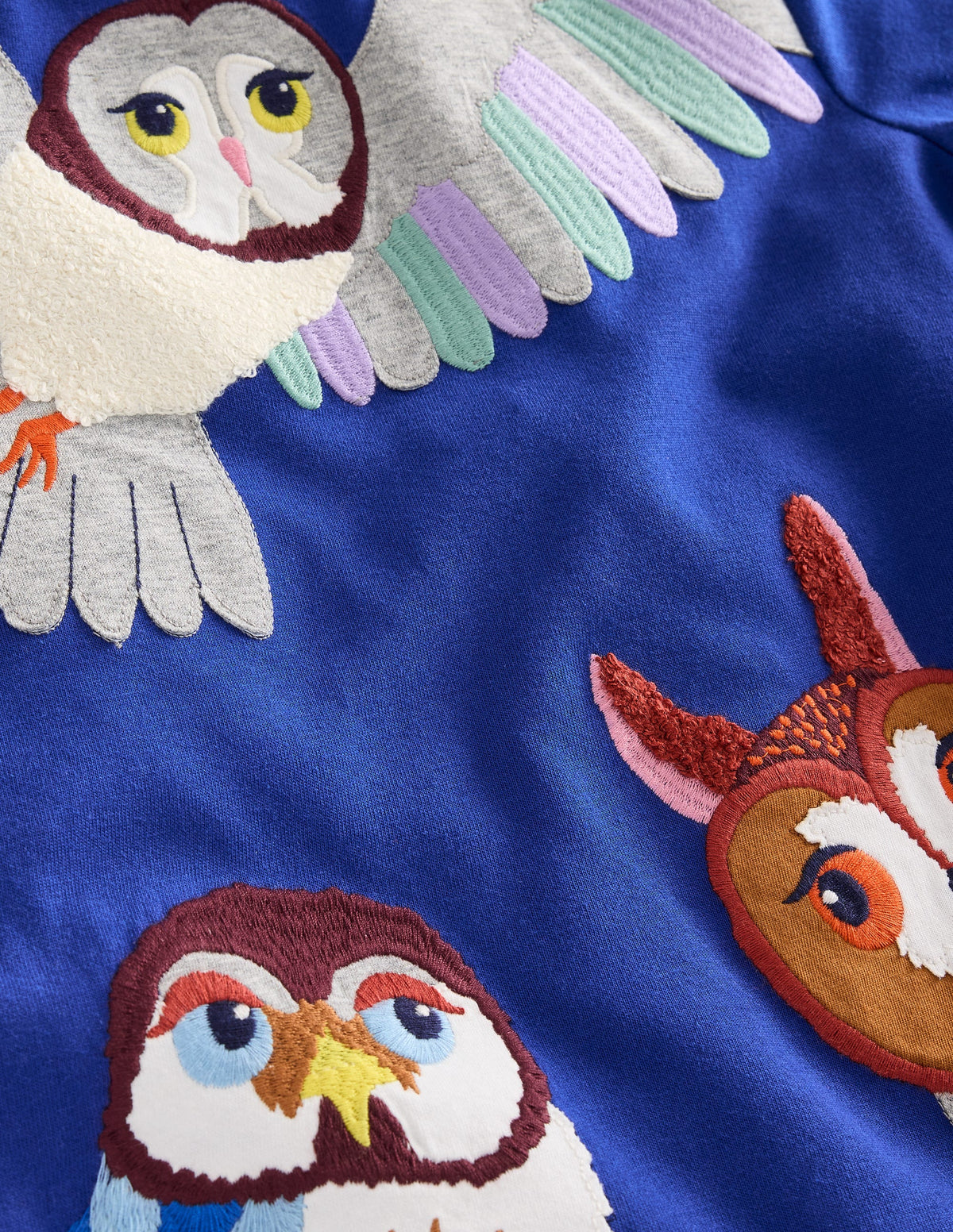 Owl Applique T-Shirt-Sapphire Blue Owls - Image 3