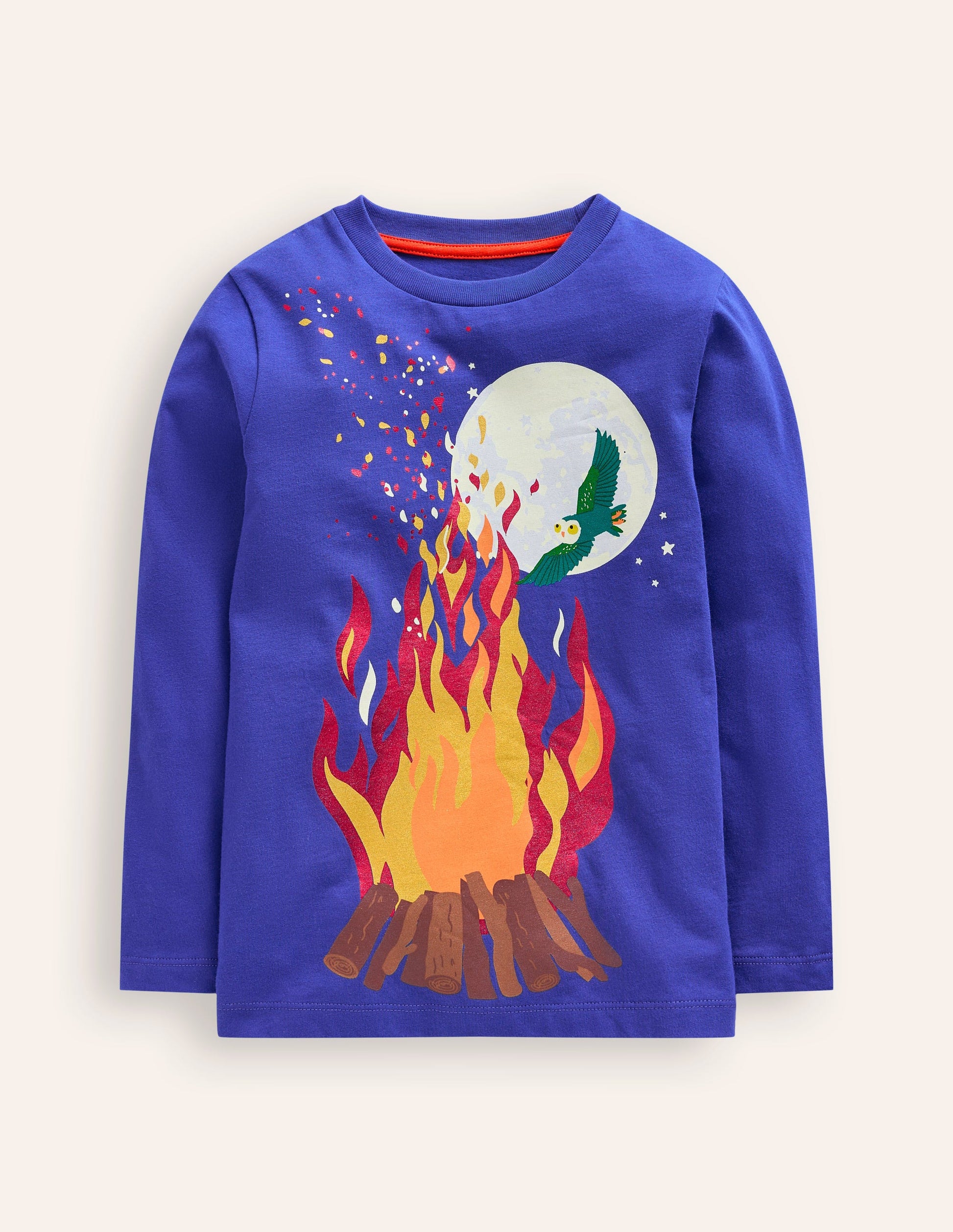 Glow-In-The-Dark T-Shirt-Sapphire Blue Bonfire-1