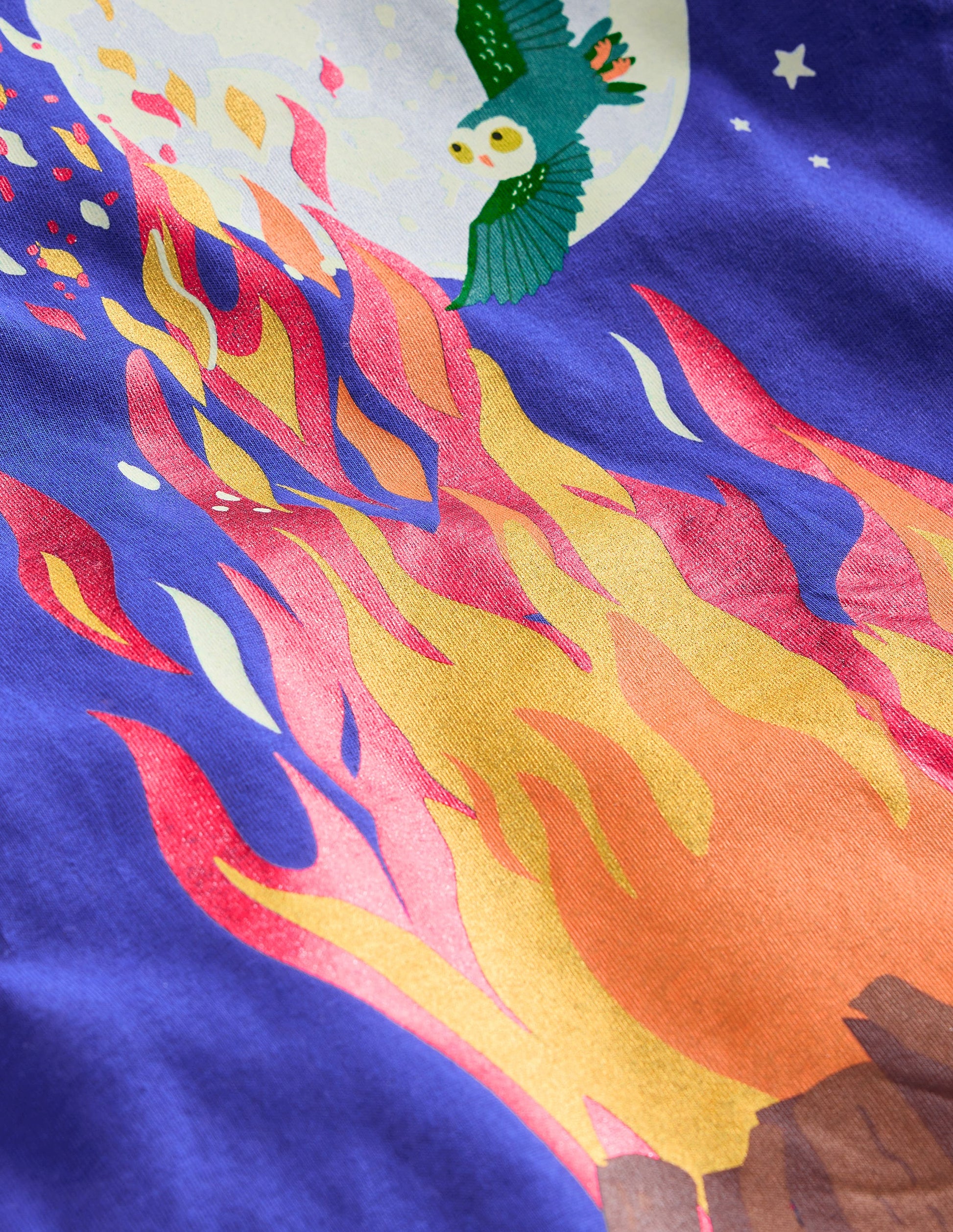 Glow-In-The-Dark T-Shirt-Sapphire Blue Bonfire-3