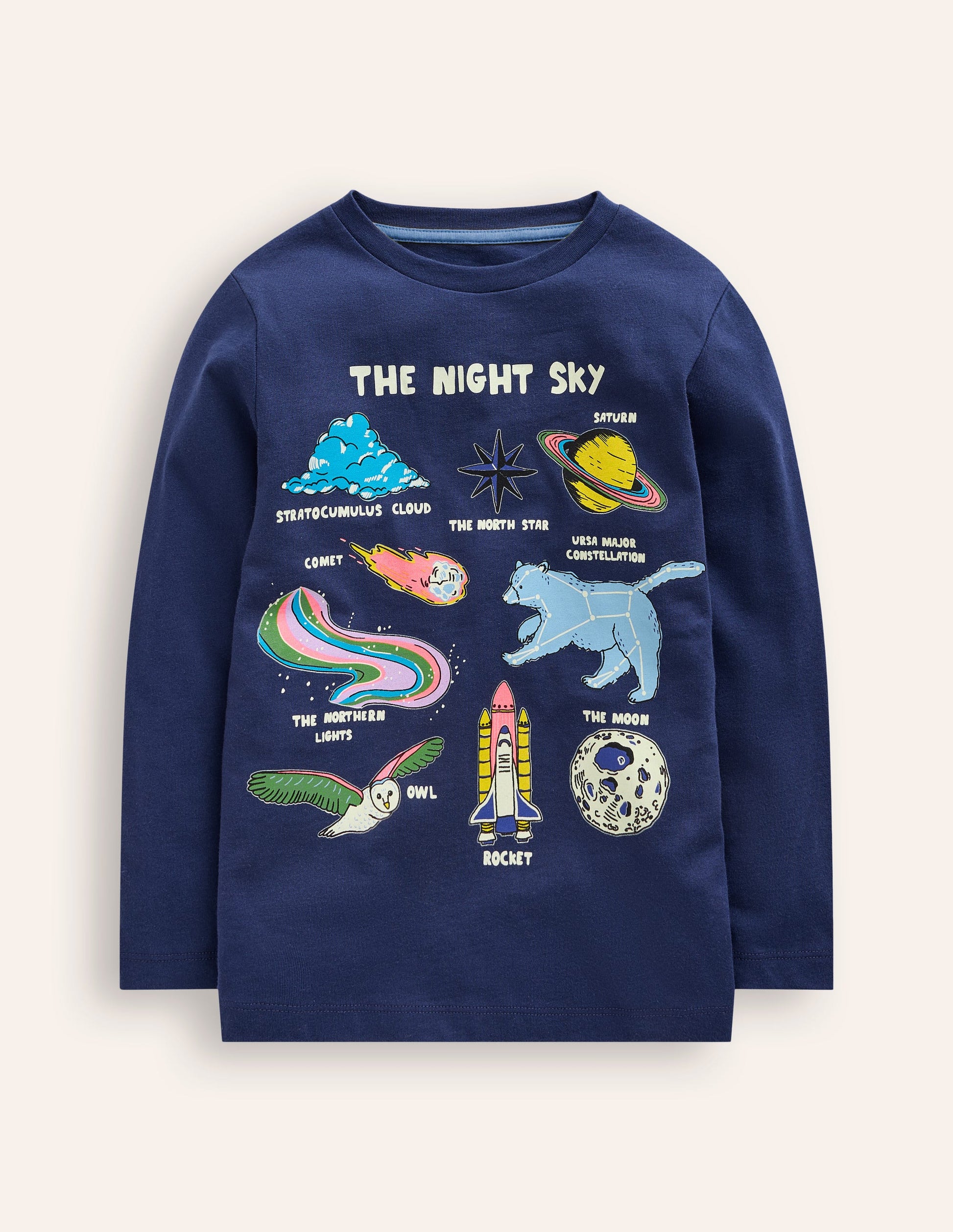 Glow-In-The-Dark T-Shirt-College Navy Night Sky-1