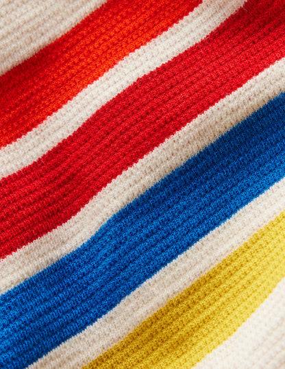 Textured T-Shirt-Oatmeal Marl Chest Stripe-3