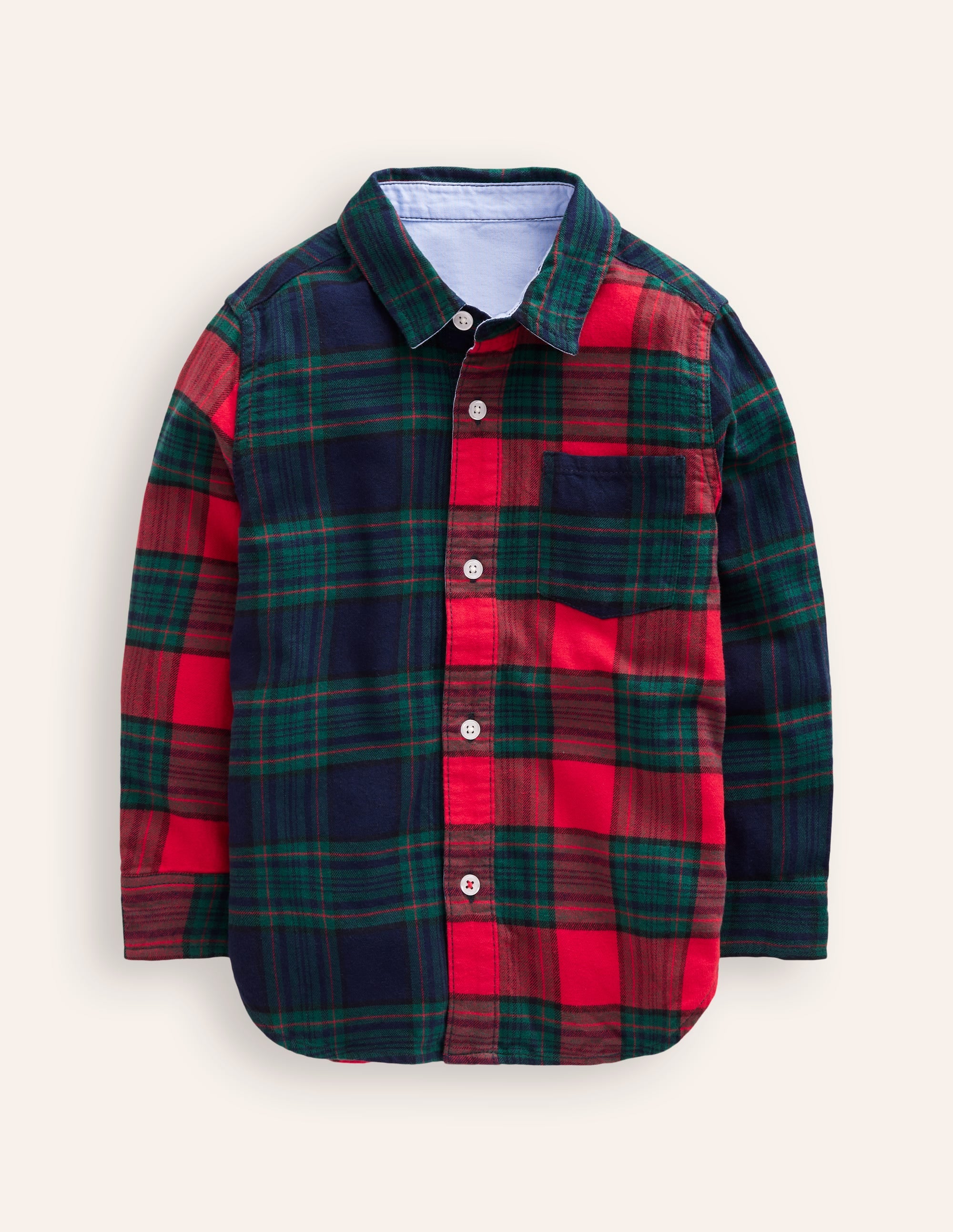 Cosy Cotton Check Shirt-Hotch Potch Green/Red - Image 1