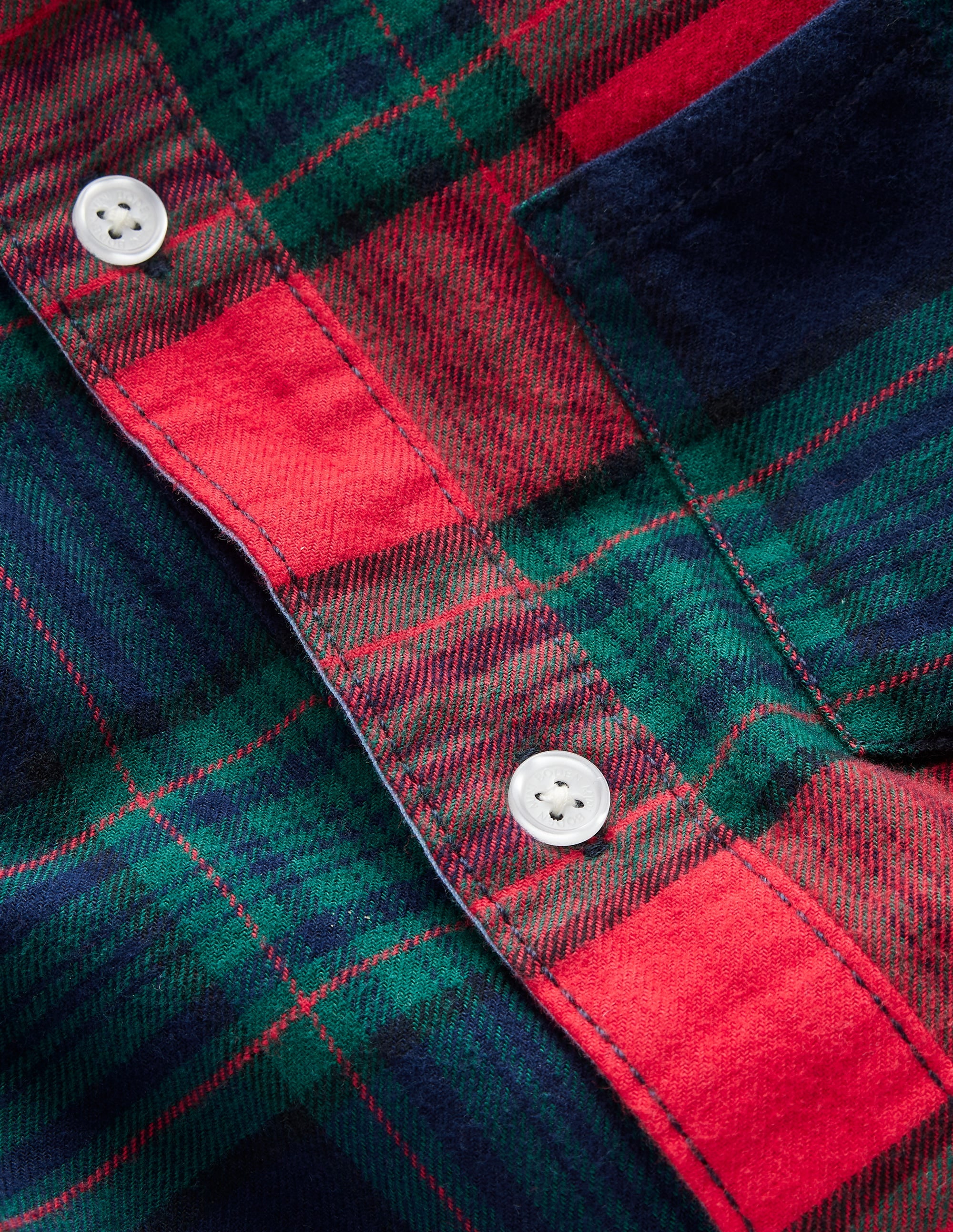 Cosy Cotton Check Shirt-Hotch Potch Green/Red - Image 3