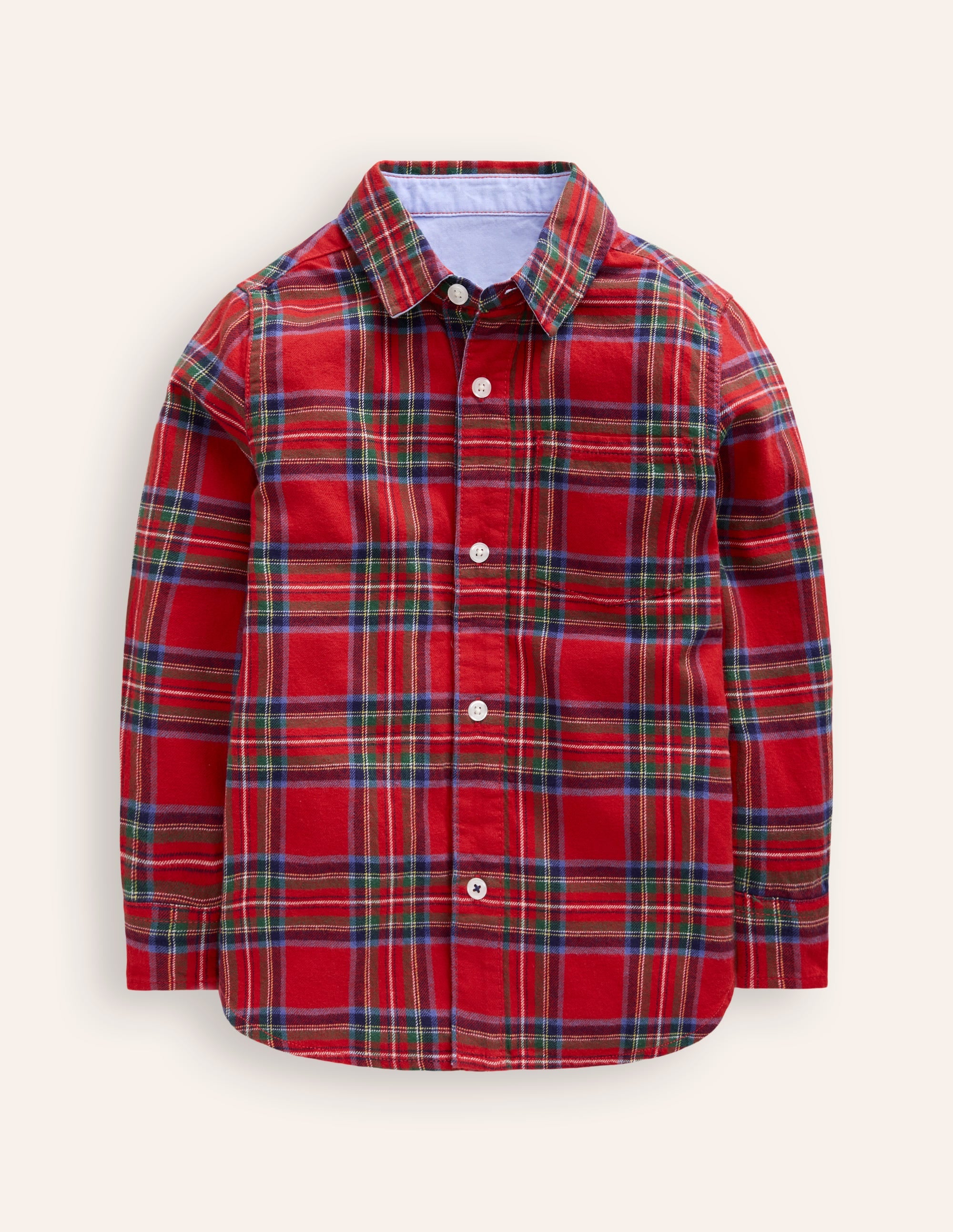 Cotton Check Shirt-Red Check - Image 1