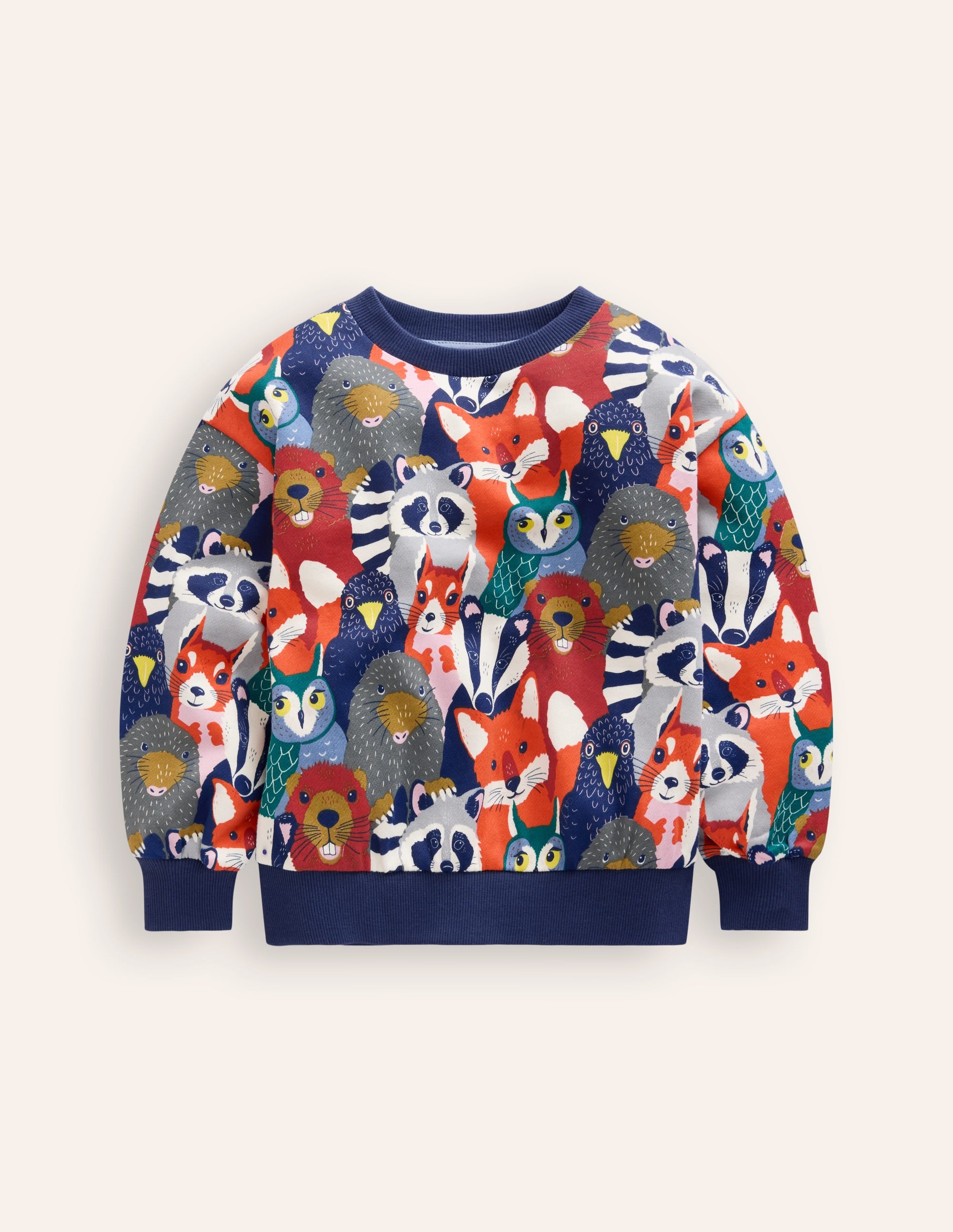 Printed Sweatshirt-Multi Animal Faces - Image 1