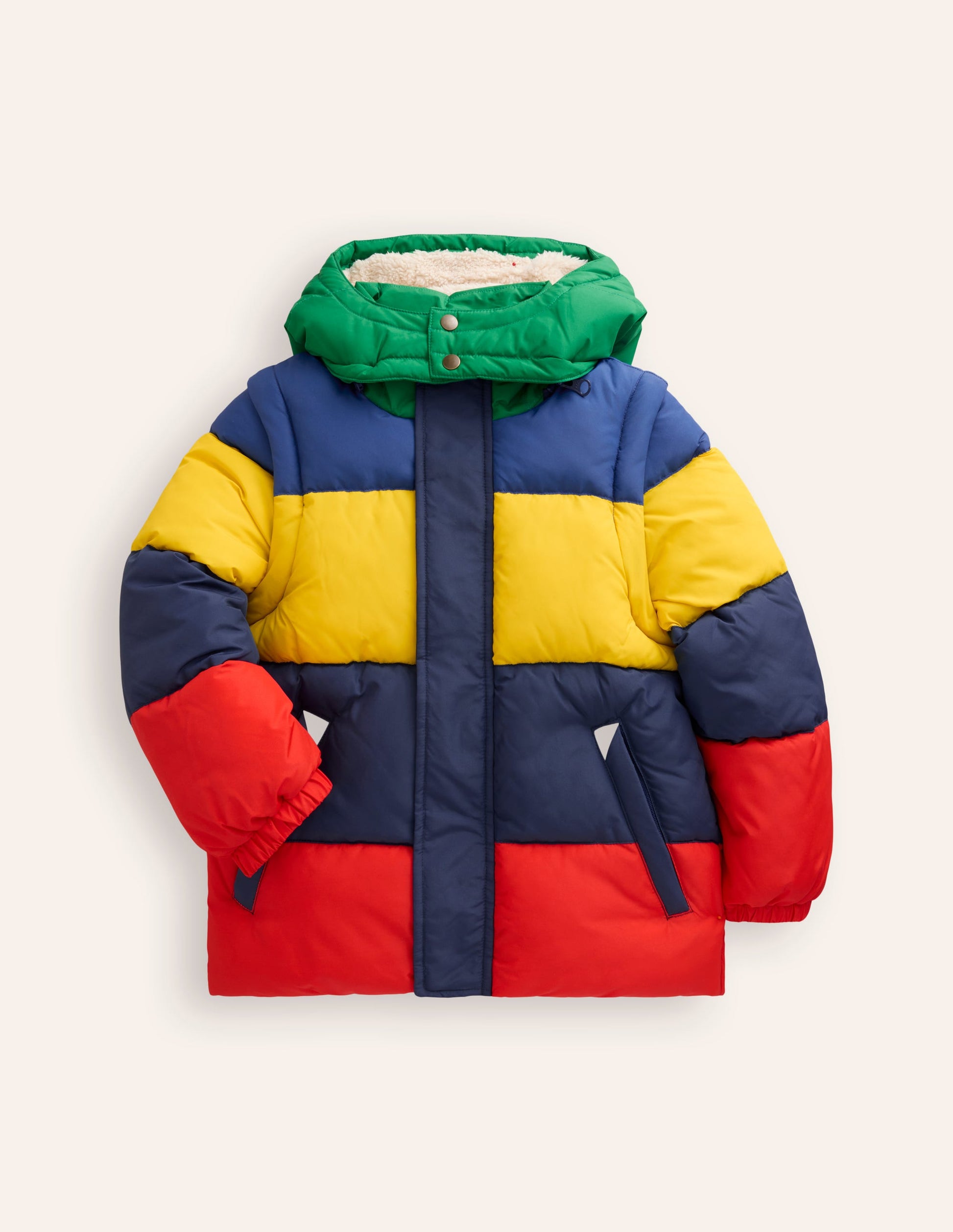 2-in-1 Puffer Coat-Multi Stripe-1
