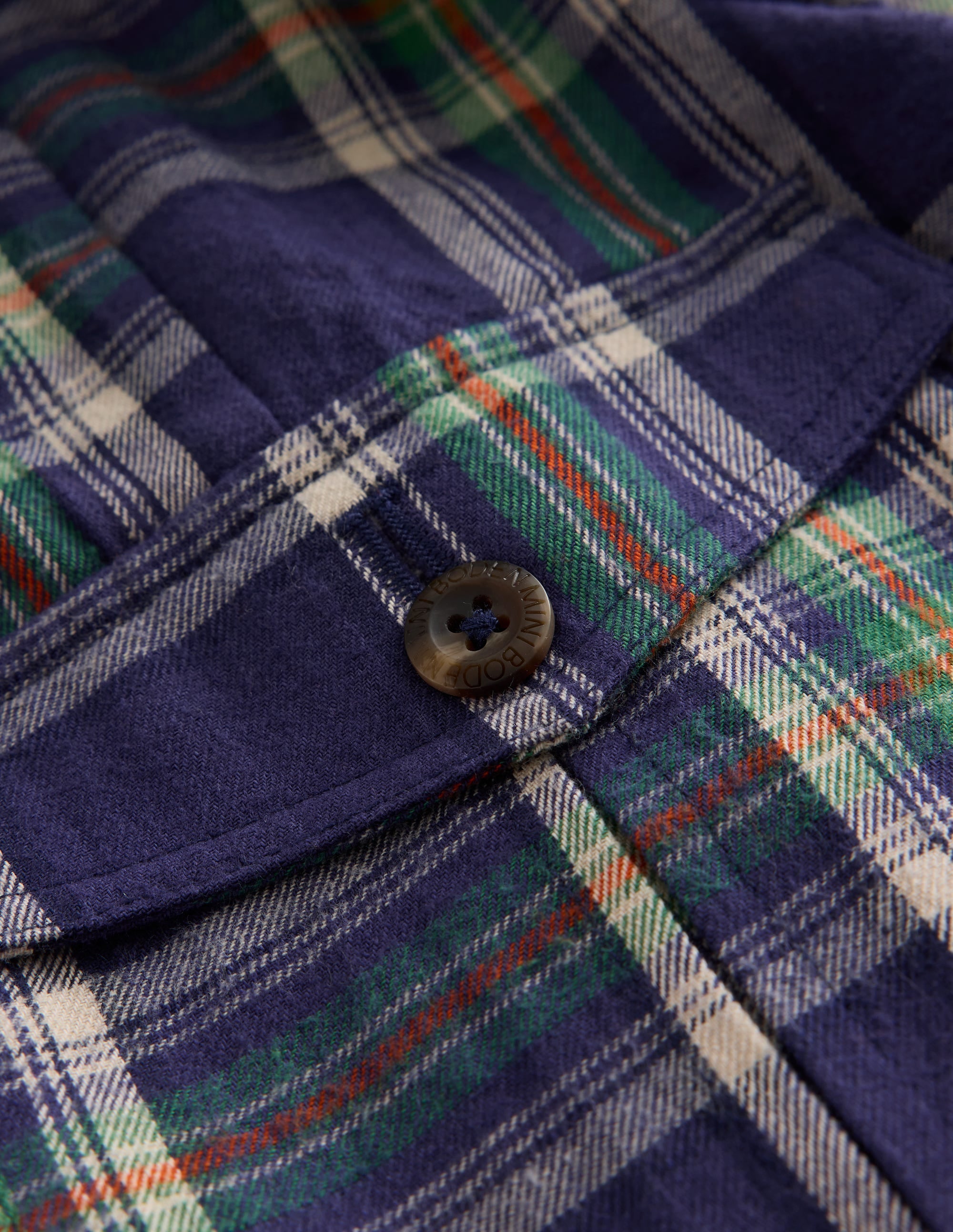 Cosy Lined Cargo Trousers-Navy / Green Check - Image 3