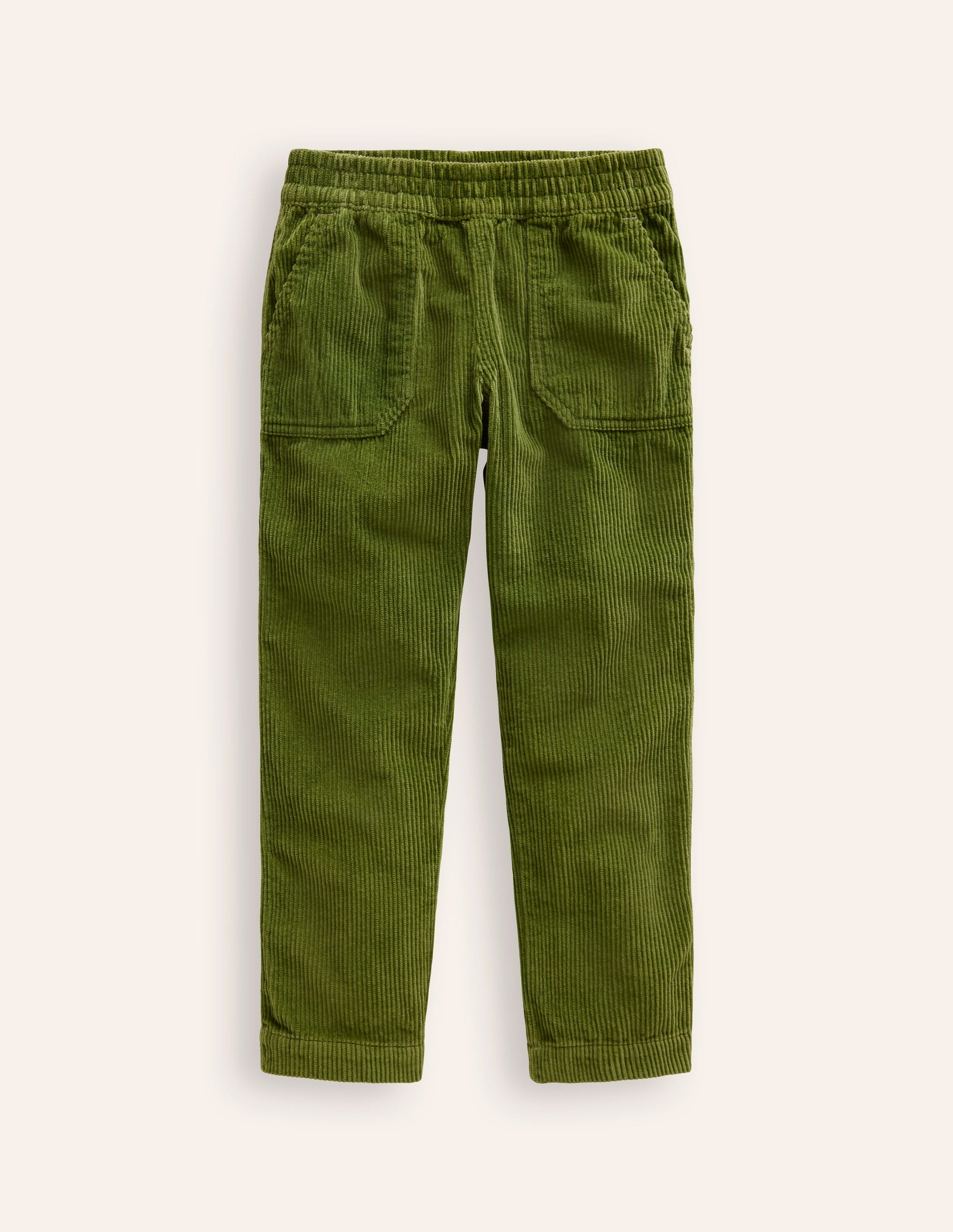 Pull-On Cord Trousers-Leaf Green-1