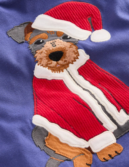 Applique Mock Sleeve T-Shirt-Bluejay Janet-3