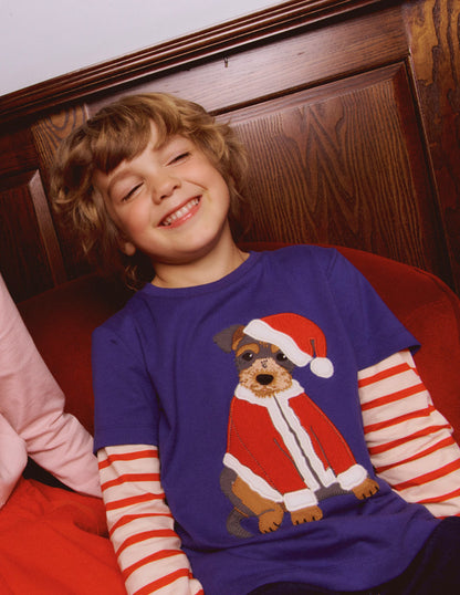 Applique Mock Sleeve T-Shirt-Bluejay Janet-4