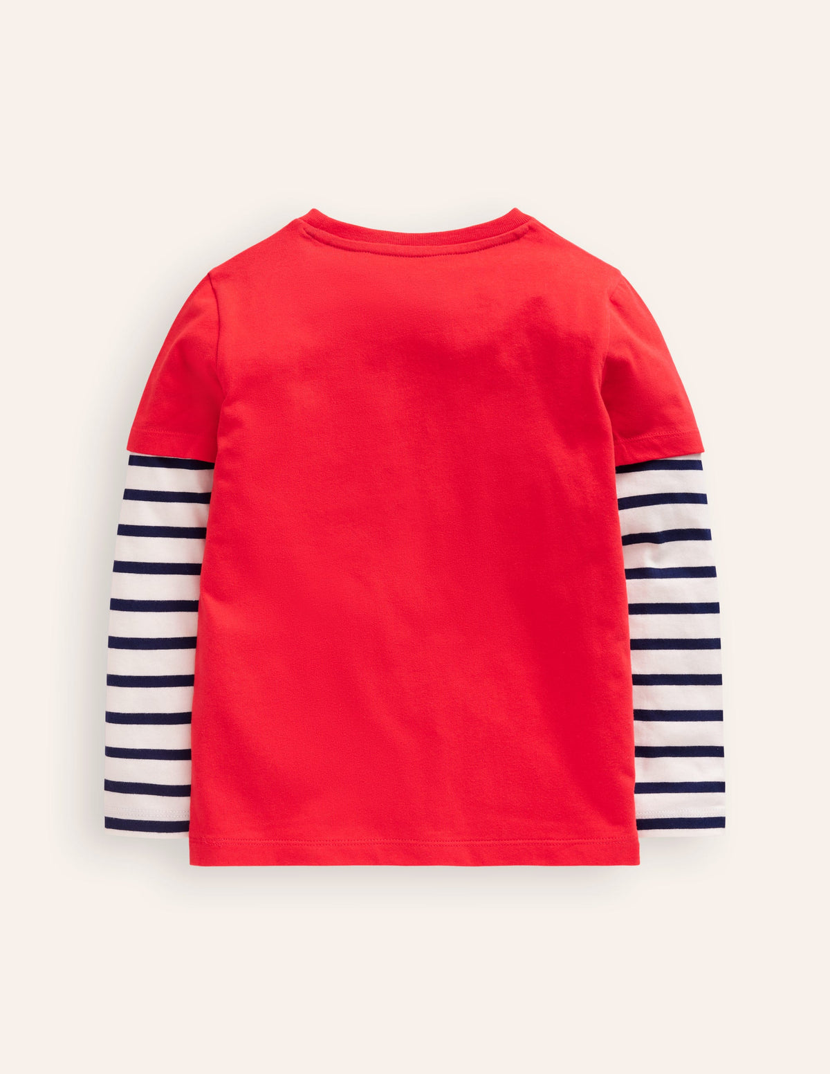 Applique Mock Sleeve T-Shirt-Poppy Red Christmas - Image 2